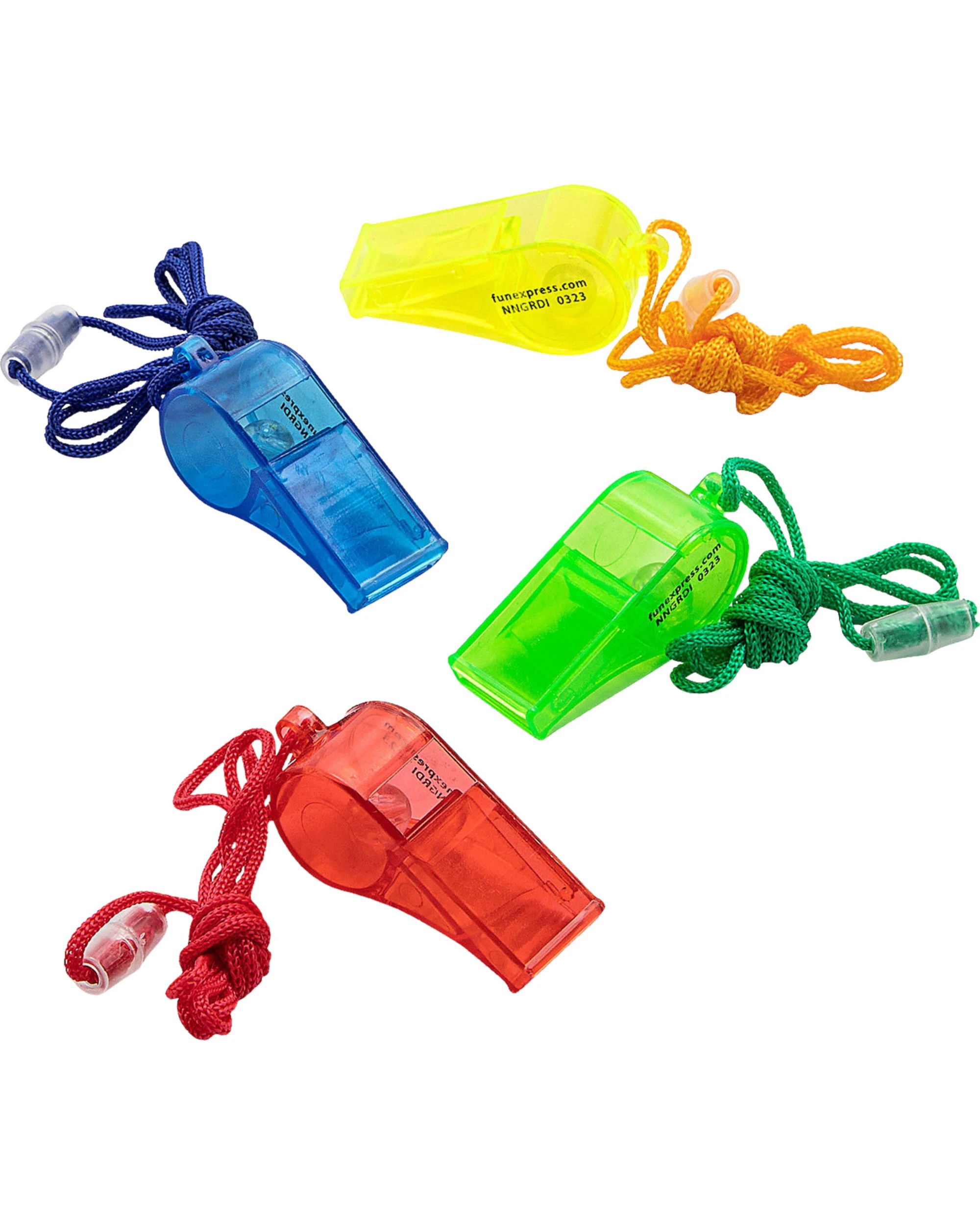 1 Partyrama Coloured Whistles Pack of 12 - Assorted, 1 of 2