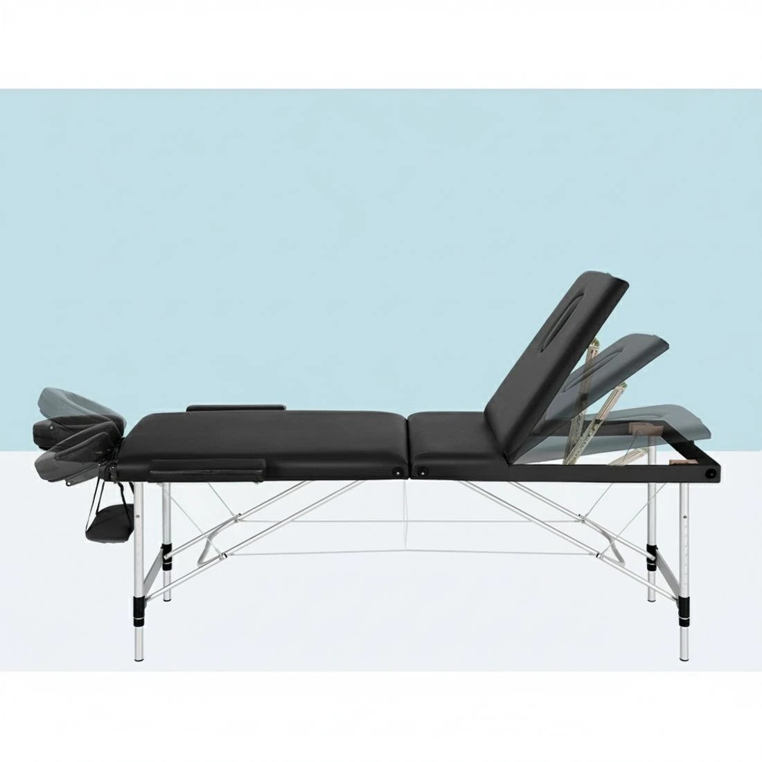 5 Zenses Massage Table 85cm Portable 3 Fold Aluminium Beauty Bed - Black, 5 of 6