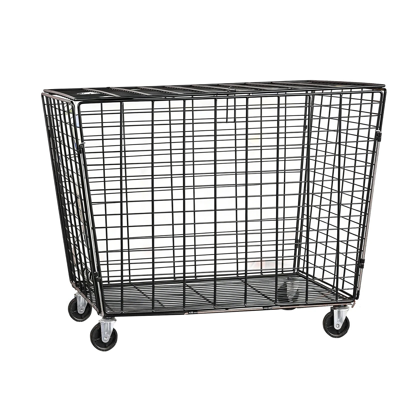 4 Genki Large Sports Ball Storage Cart Lockable Bin Cage - Black, 4 of 6