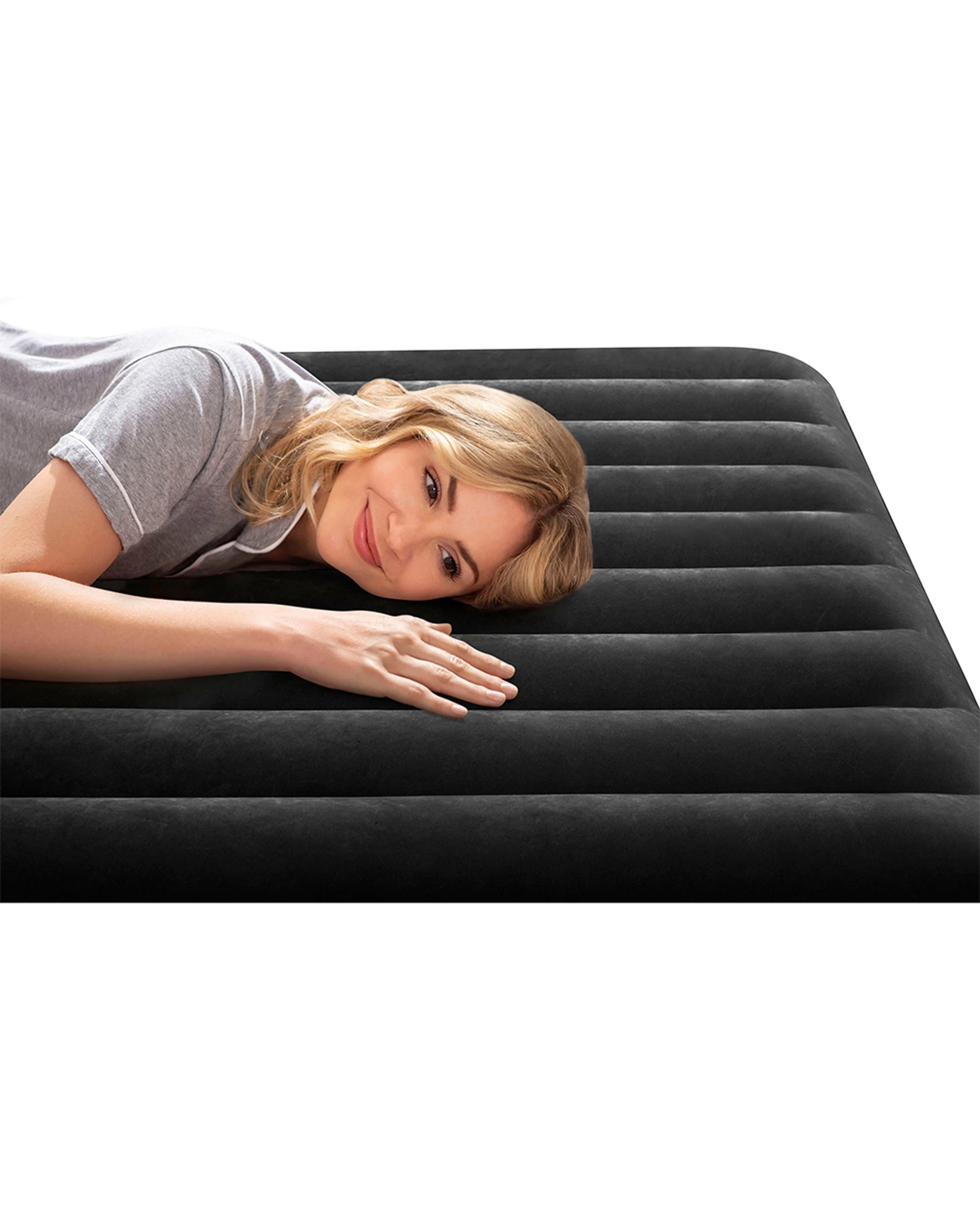 9 Intex Dura-Beam Classic Inflatable Airbed w/ Pillow Rest - Queen Bed - Black, 9 of 9
