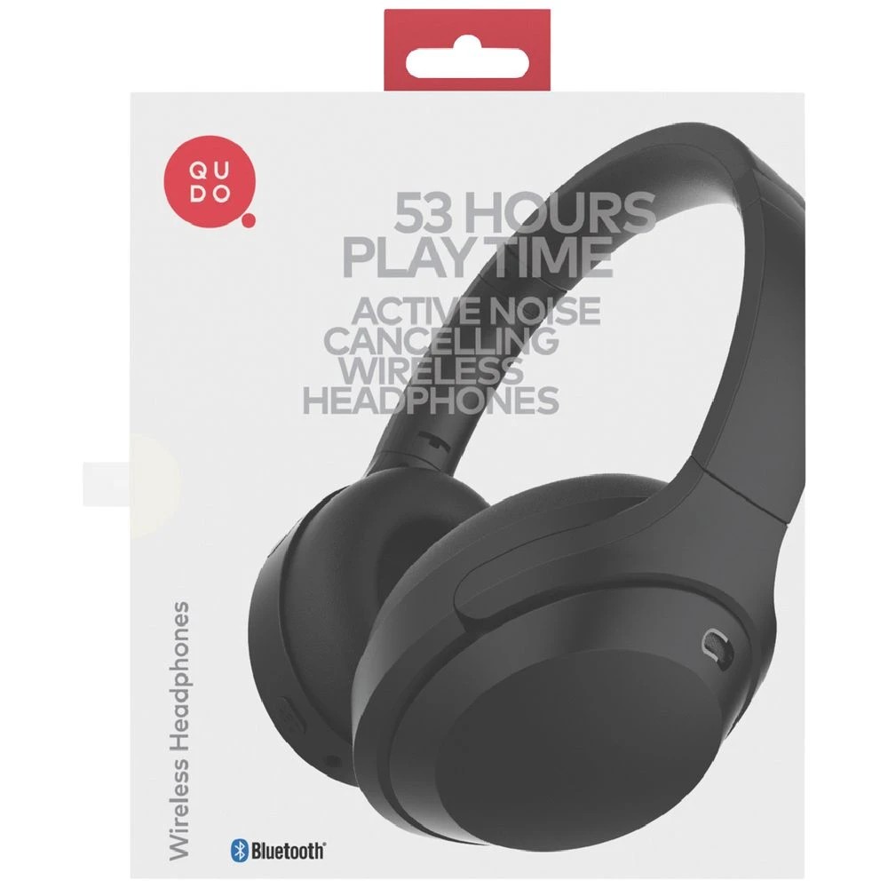 9 Qudo Hybrid ANC Headphones Black, 9 of 9