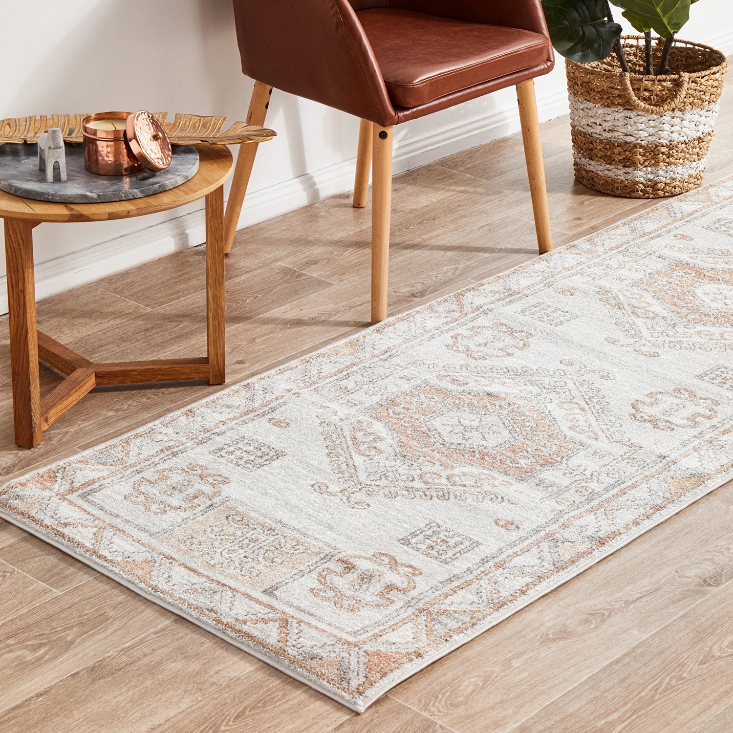 3 Common Ground Rugs Elite Caitlen 400x80cm - Large Runner Power Loomed Pet Friendly Rug - Natural, 3 of 9