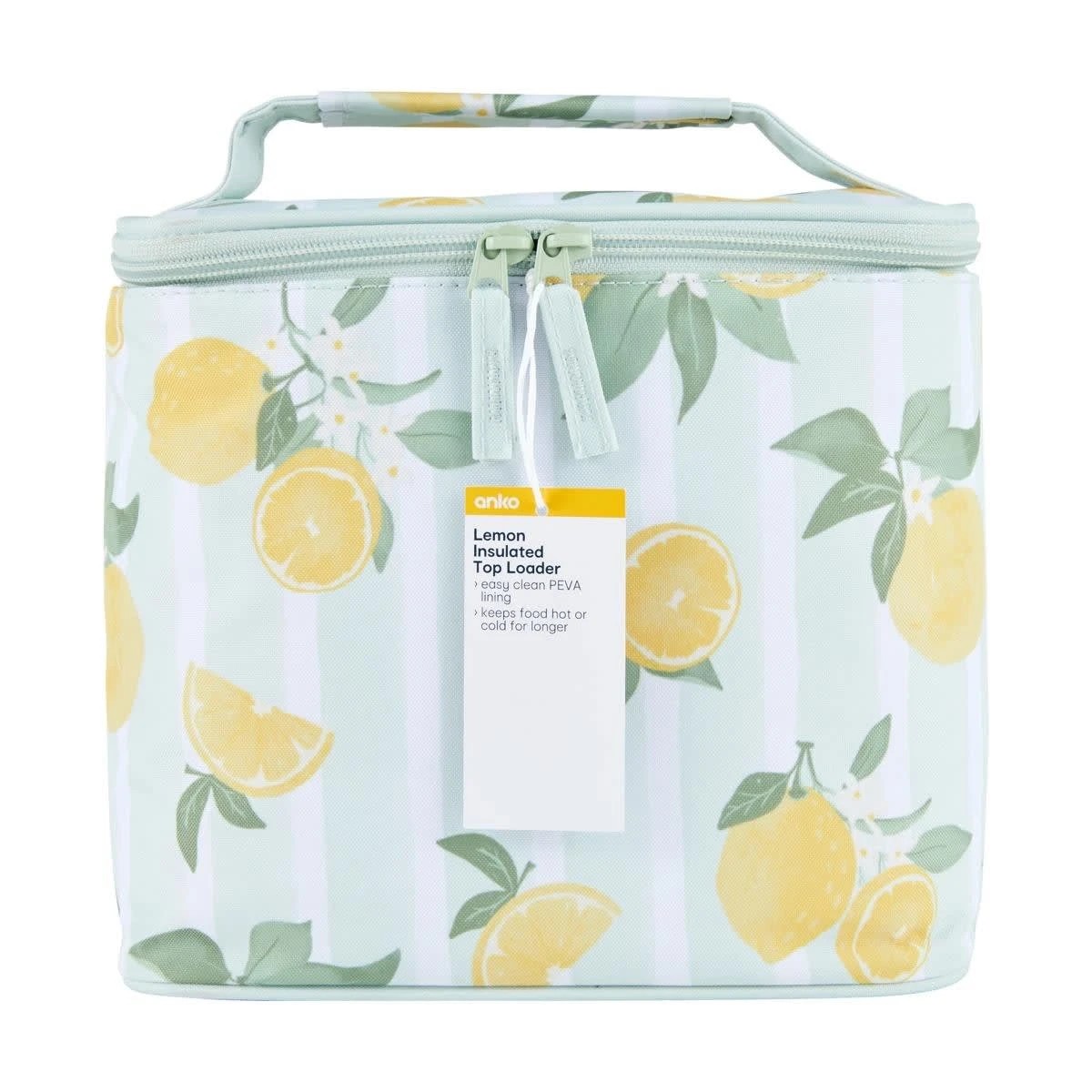 3 Lemon Insulated Top Loader Lunch Bag, 3 of 4