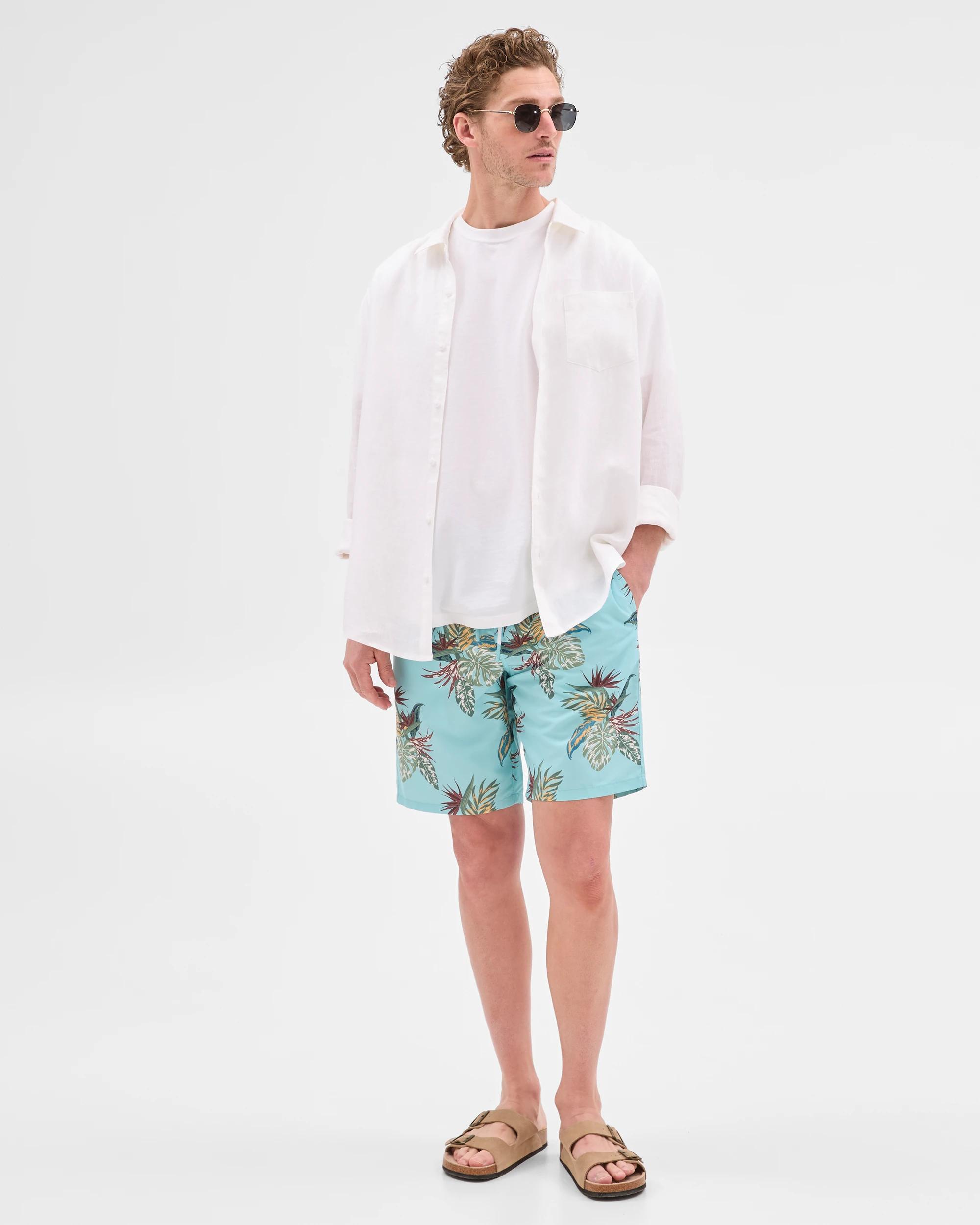 1 Target Tropical Print Boardshorts AQUA, 1 of 5