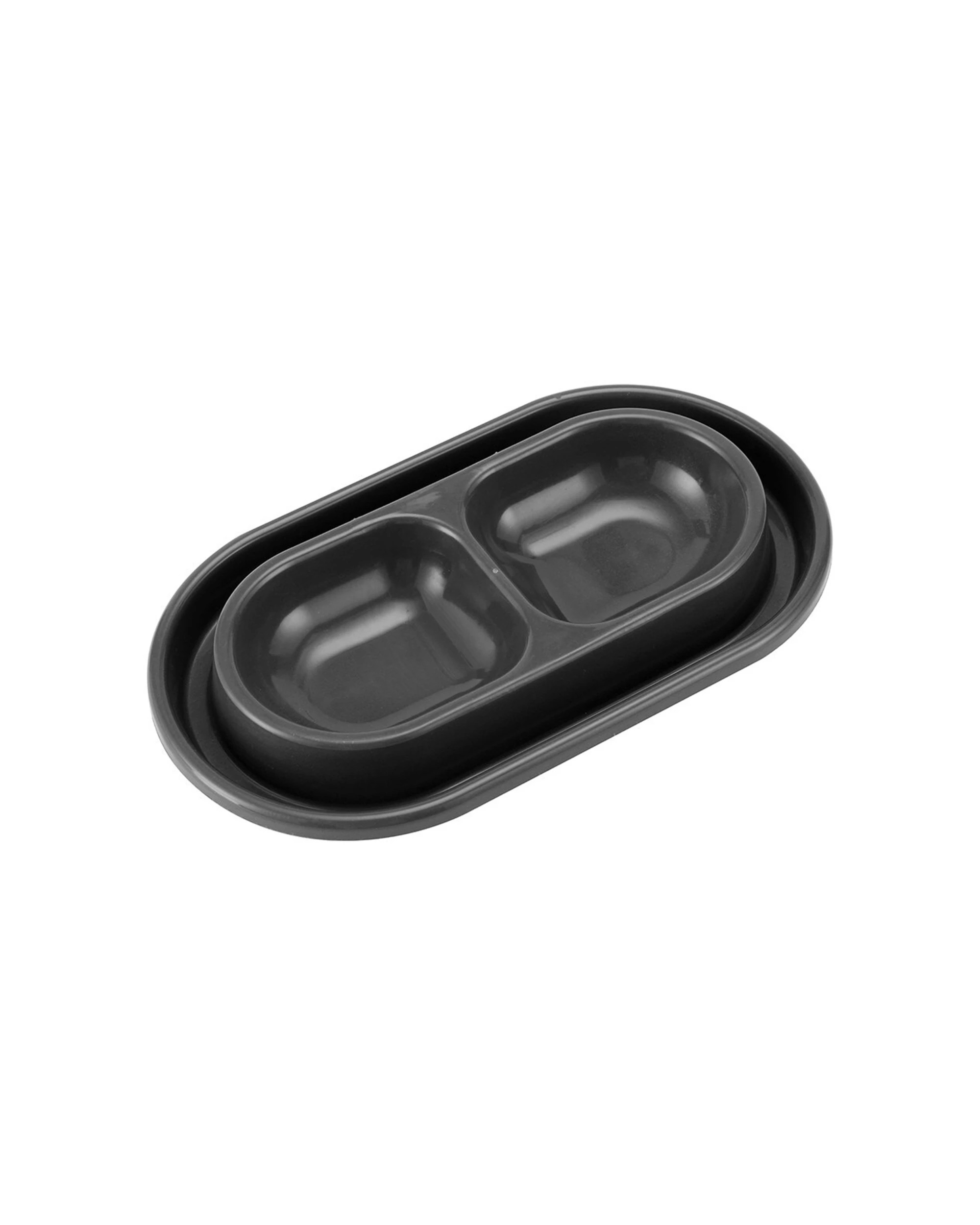 2 Paws And Claws 27cm Anti-ant Double Food Water Pet Bowl Dark Grey
 - Grey, 2 of 3