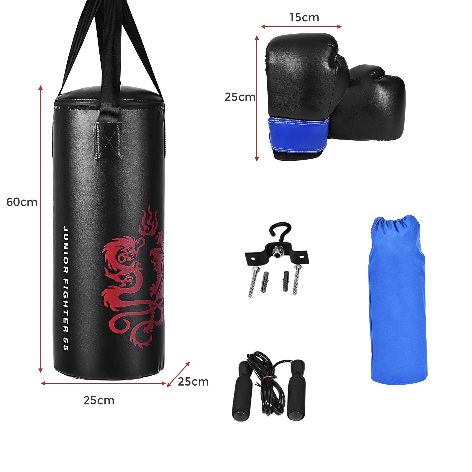 4 Costway 5PCS Kids Punching Bag Set Hanging Boxing Toy Set w/Gloves & Skipping Rope, 4 of 4