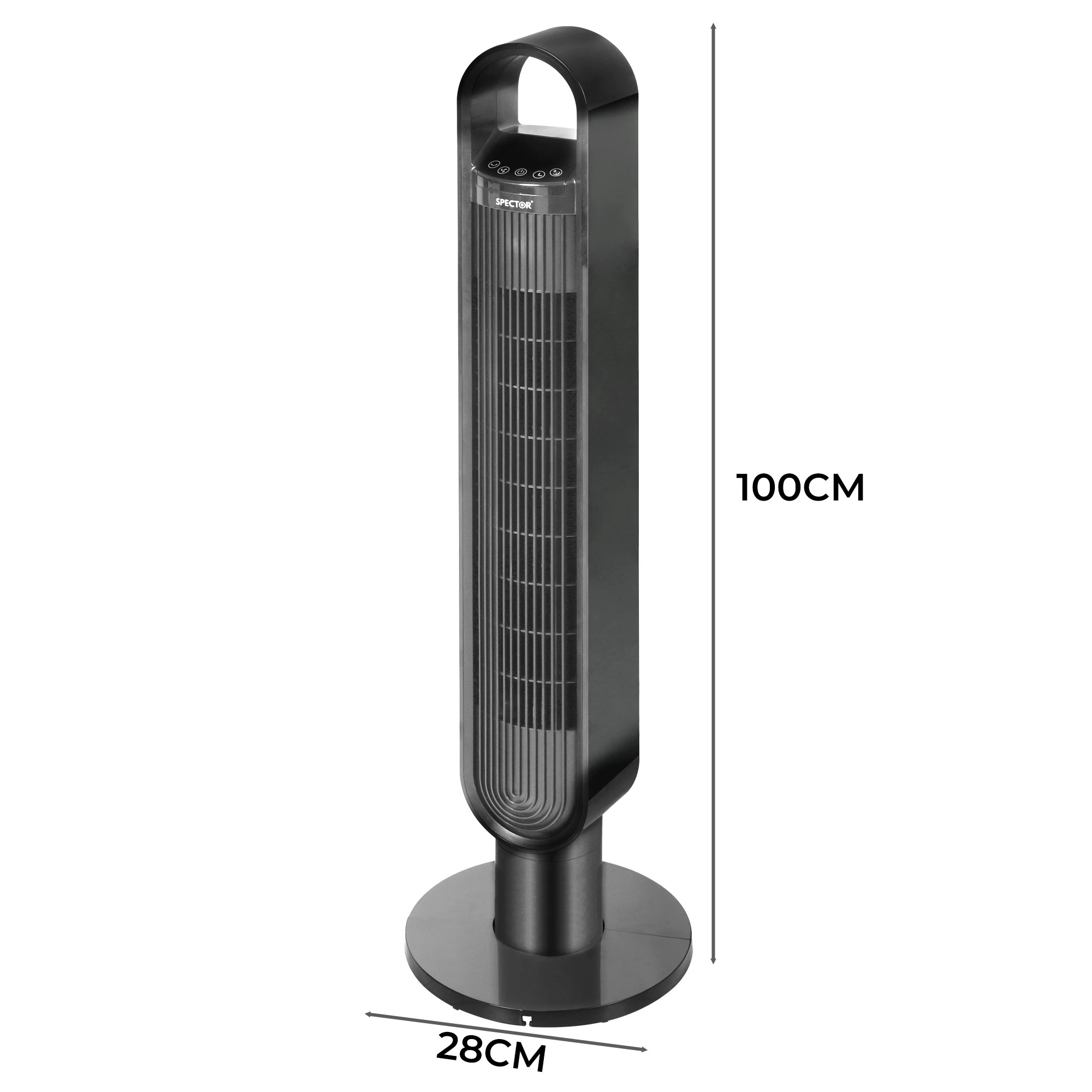 3 Spector Portable Bladeless Tower Fan 100cm Oscillating Remote Control LED Touch, 3 of 6