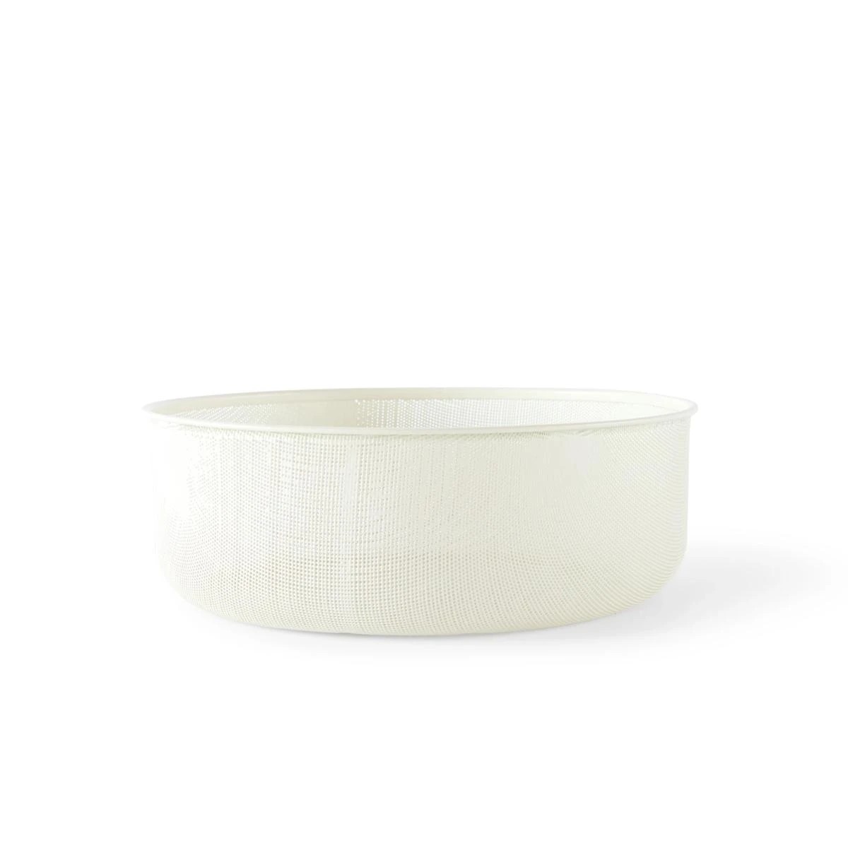 5 3 Piece Metal and Wood Fruit Bowl - White, 5 of 9