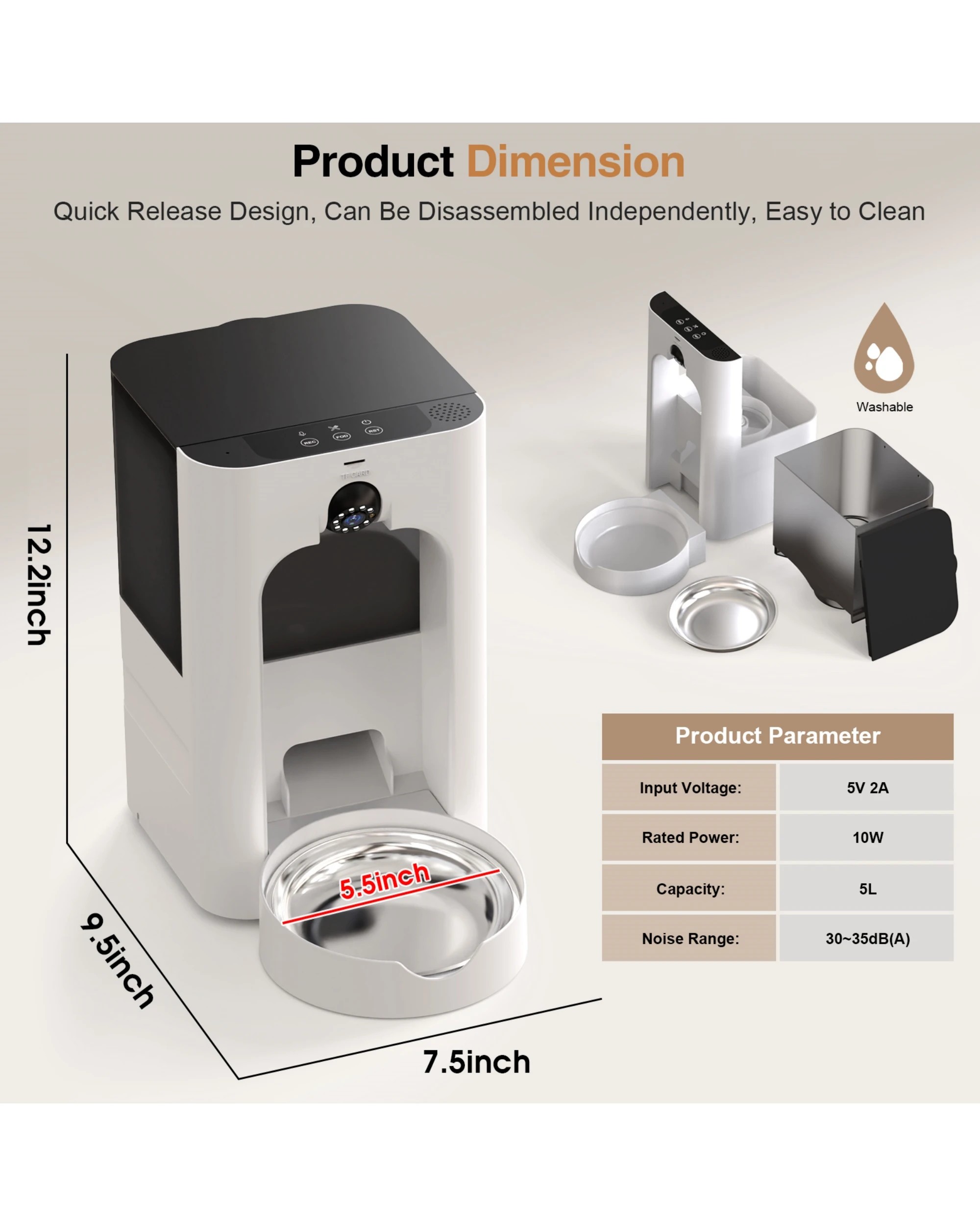 8 Advwin Automatic Smart Cat Feeder With Camera 5l, 8 of 8