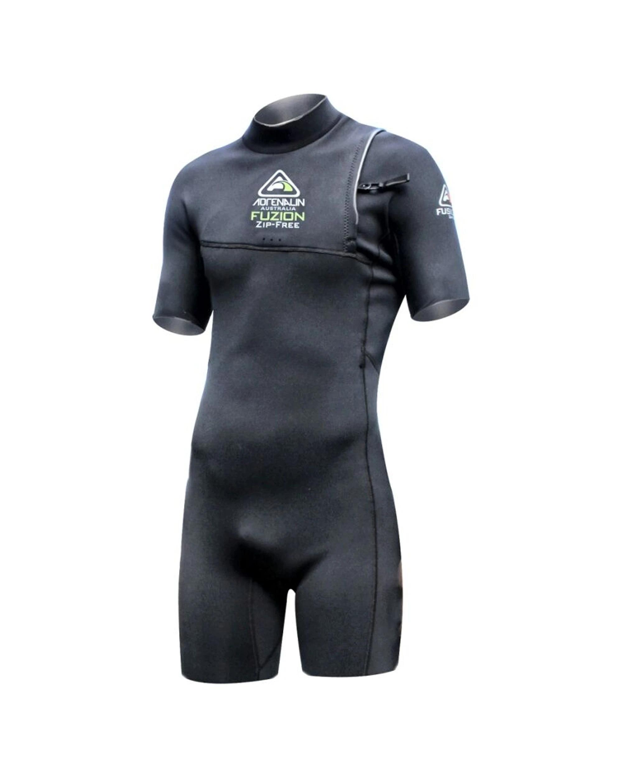 1 Adrenalin Fuzion Adult Springsuit Zip-Free Surf Wetsuit BLACK, 1 of 3