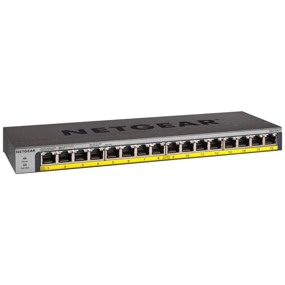 1 NETGEAR 16-port PoE Gigabit Ethernet Unmanaged Switch GS116LP, 1 of 3
