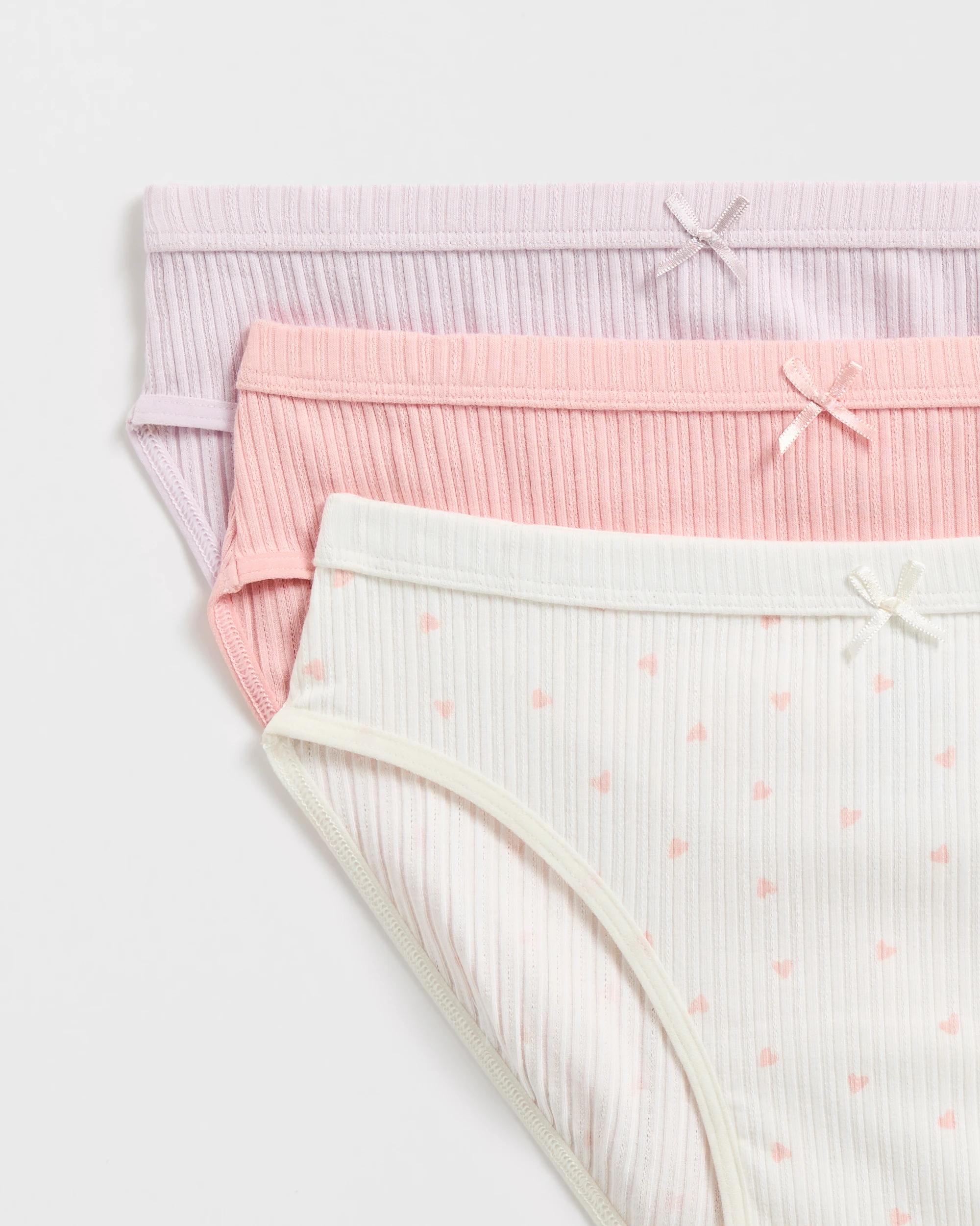 2 Target Australian Cotton Blend Older Girls Briefs 3 Pack - Maxx CREAM HEARTS, 2 of 2