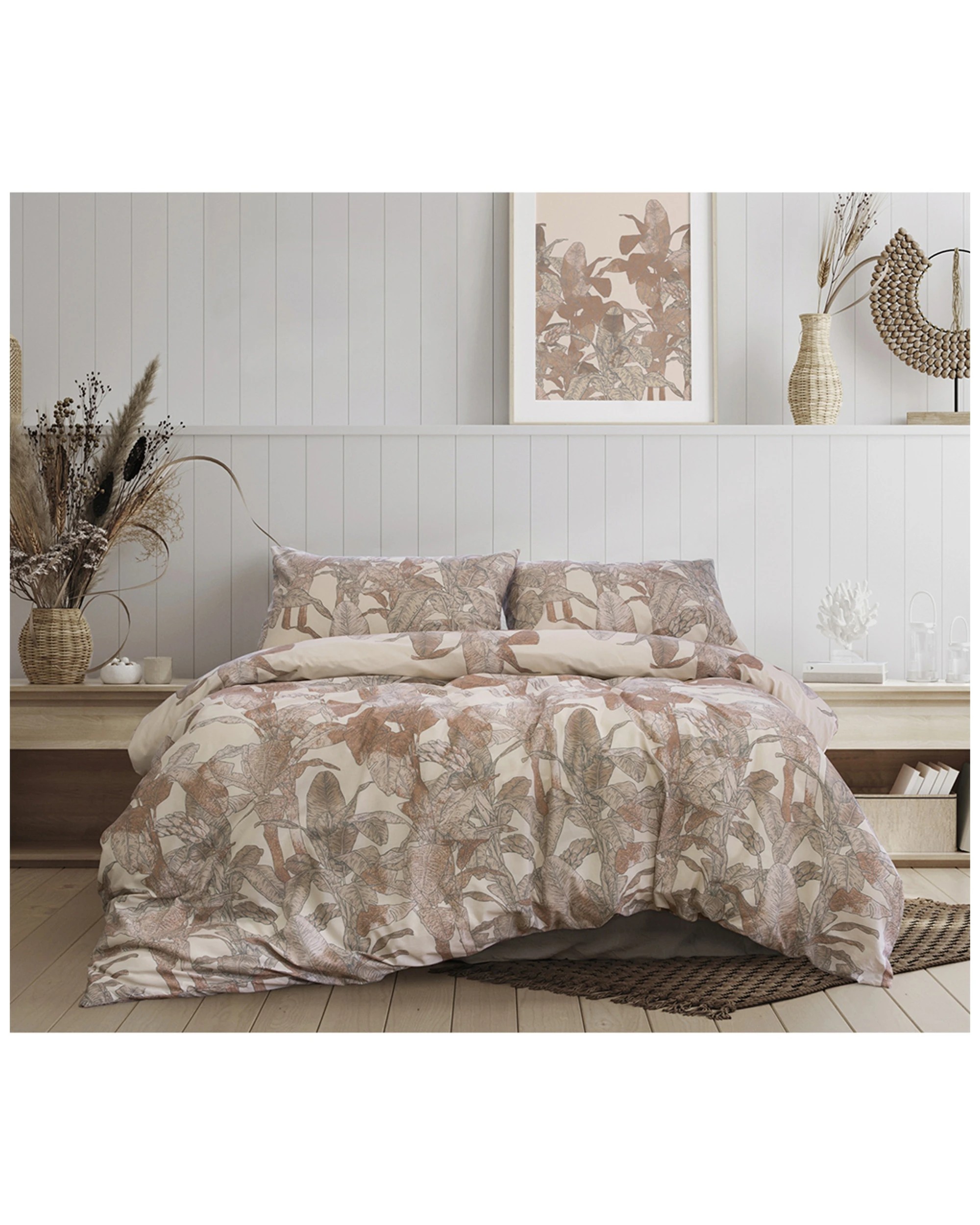 1 ARDOR Bayley Quilt Cover Set King Polyester Cotton Tropical Bedding 245X245Cm
 - King Bed, 1 of 4