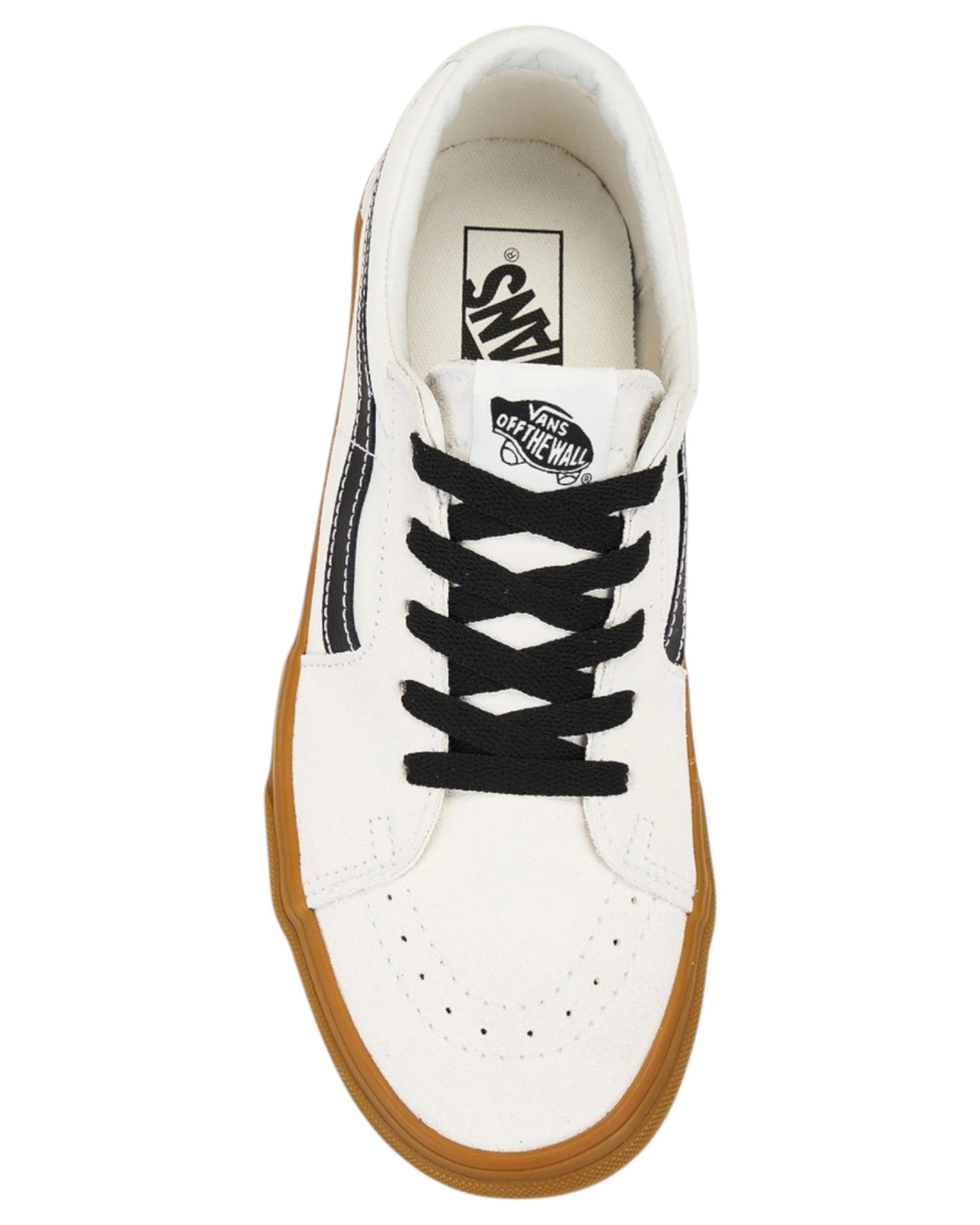 6 Vans Mens Sk8-Low Blanc DE Blanc Gum Lace Up Shoes WHITE, 6 of 6