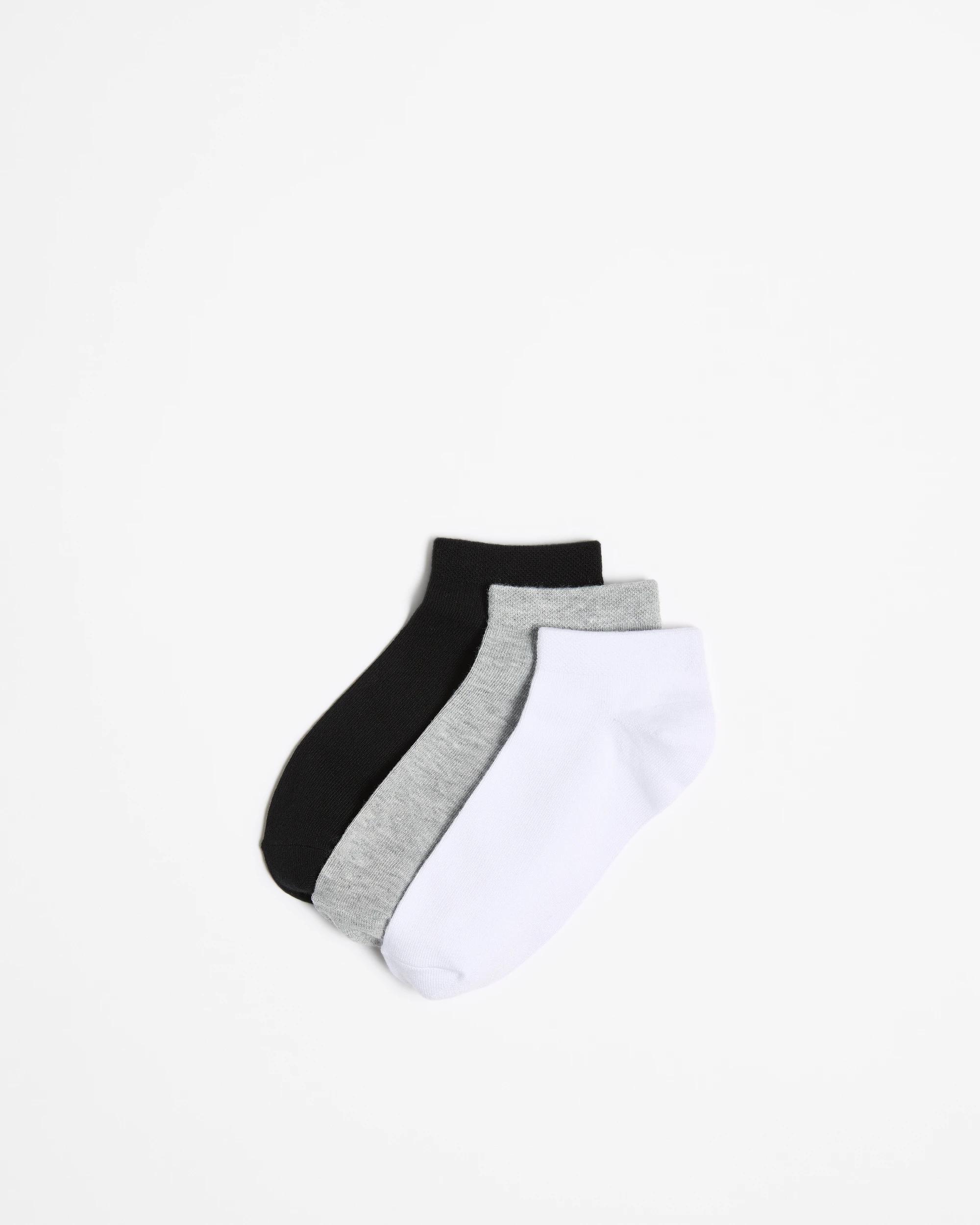 1 Target Womens Bamboo Low Cut Socks 3 Pack GREY MARLE/WHITE/BLACK, 1 of 3