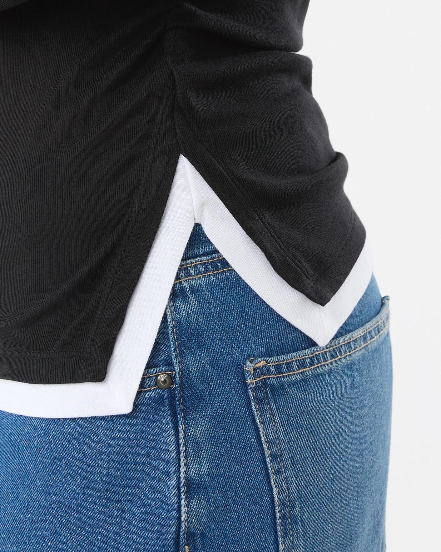 6 Long Sleeve Double Layer Top Black, 6 of 6