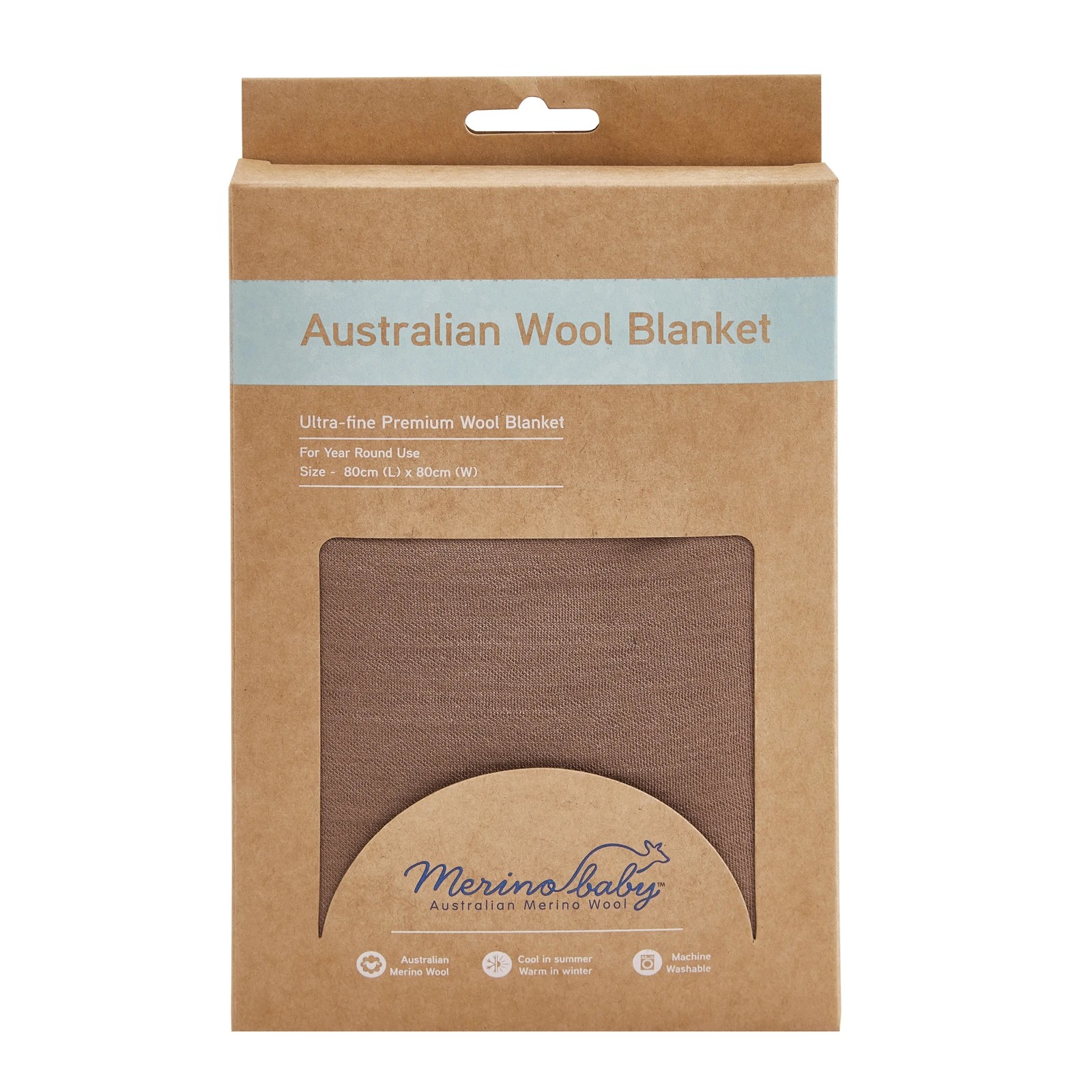 1 Merino Baby Australian Merino Wool Merino Blanket-Brown Marle, 1 of 7