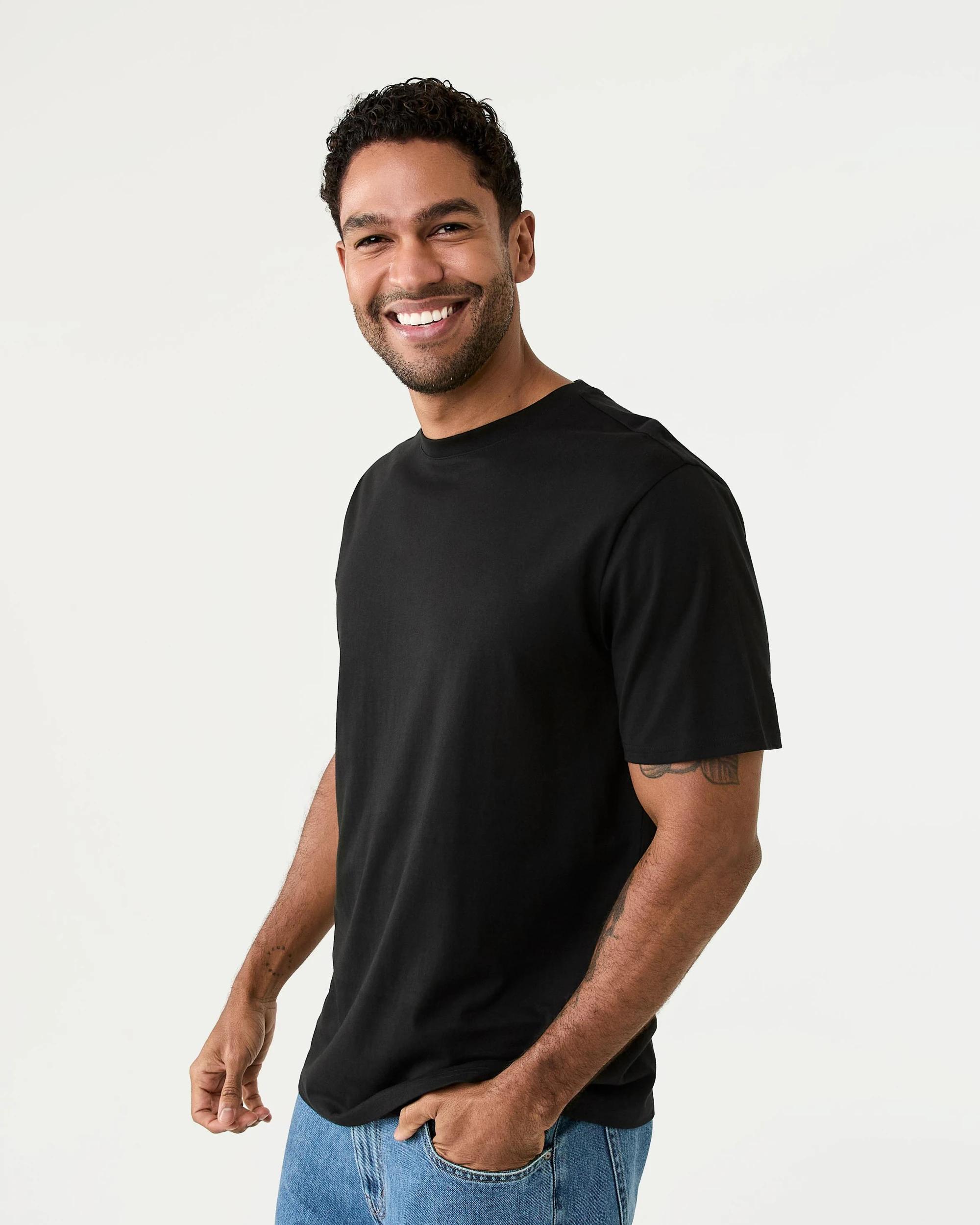 2 Cotton Crew Neck T-shirt Black, 2 of 5