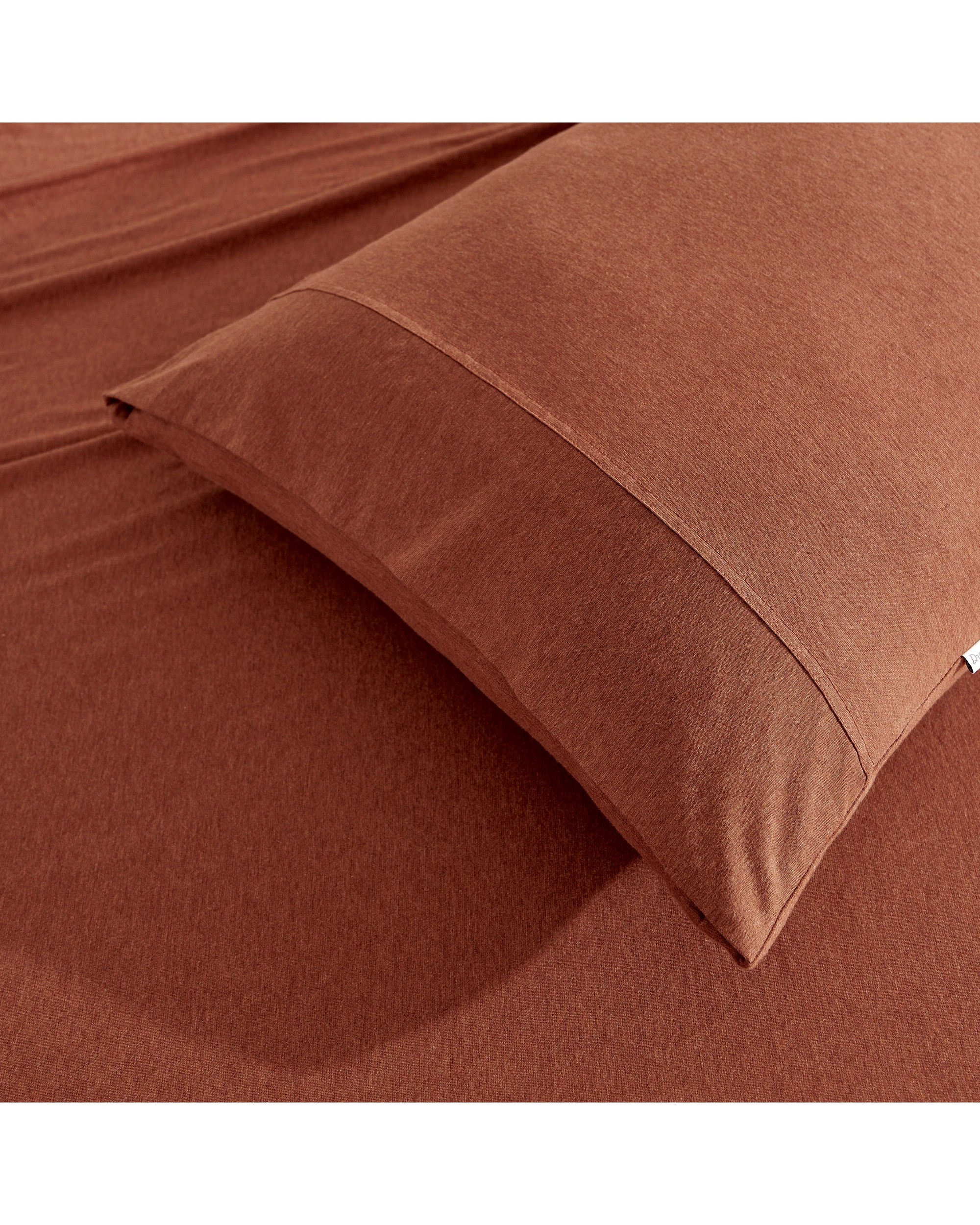3 Dreamaker Jersey Luxe 100% Cotton Combo Fitted Sheet Set - Super King Bed - Rust, 3 of 6