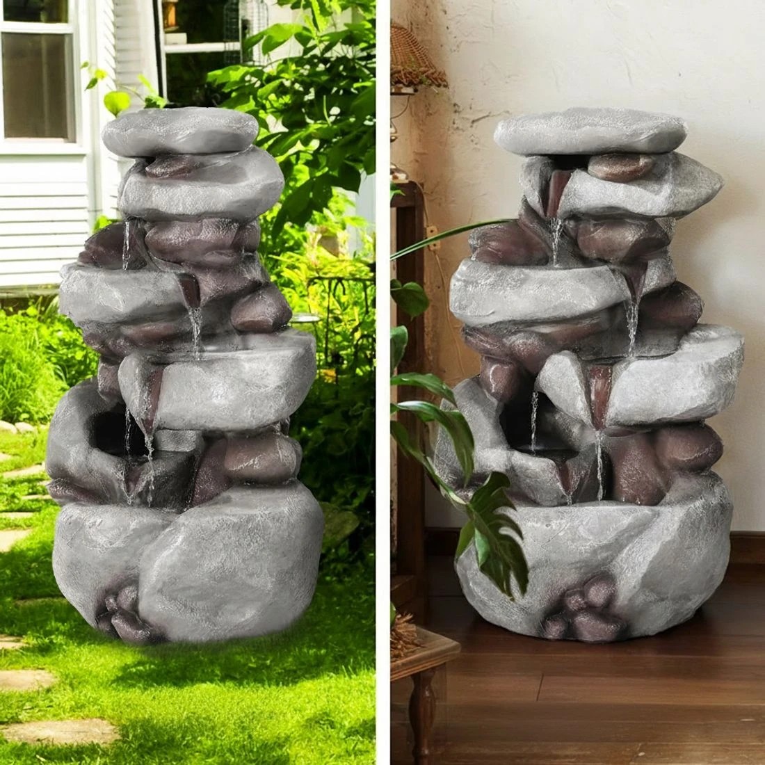 4 Gardeon Solar Fountain Water Feature Outdoor Indoor 4-Tier - Multi, 4 of 7