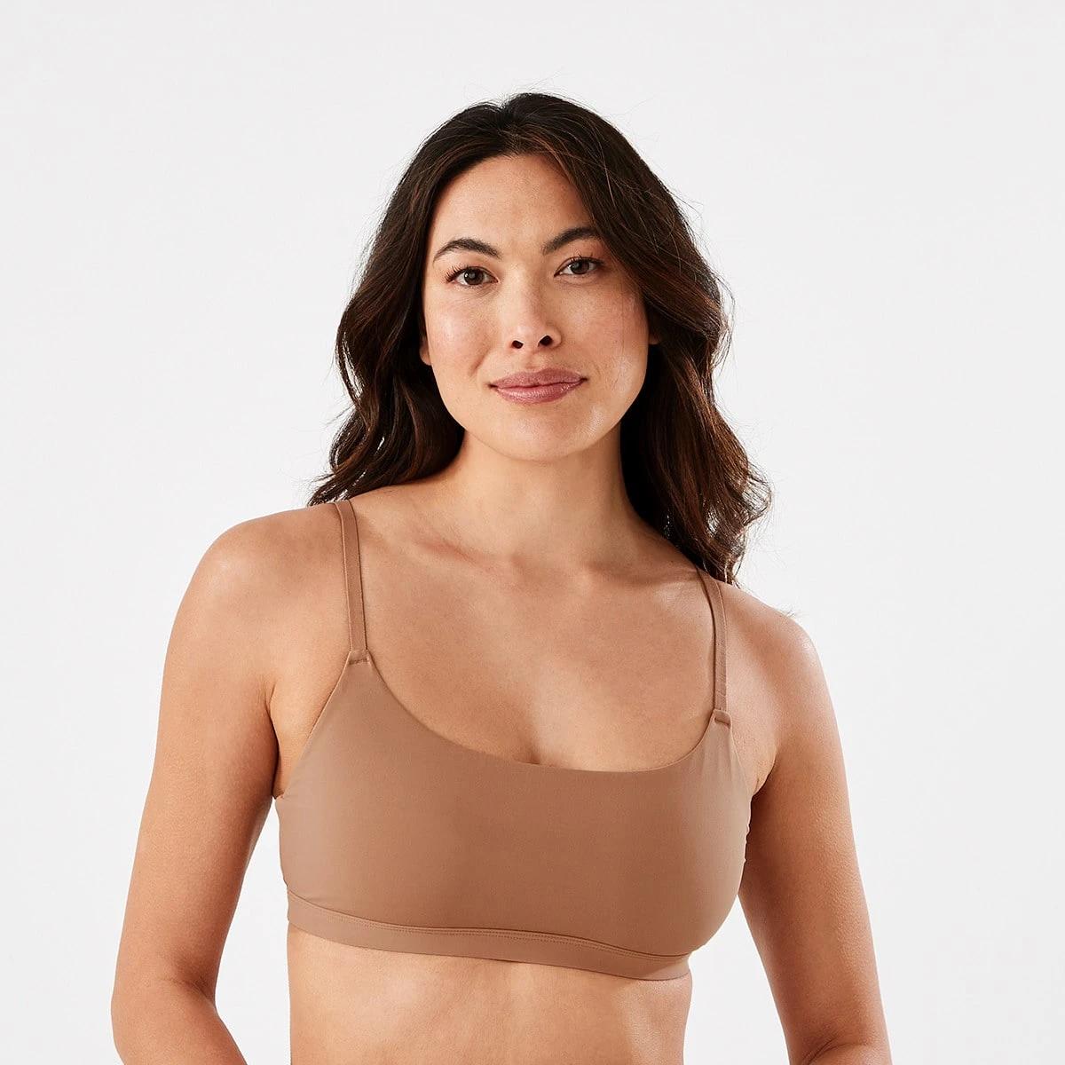 1 Scoop Neck Crop Bra Clay Beige, 1 of 6