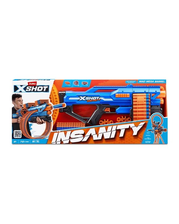 Zuru X-Shot Insanity Mad Mega Barrel Blaster 72 Darts