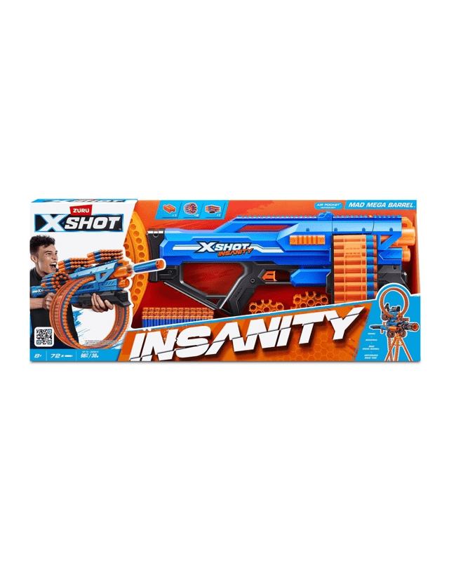 Zuru X-Shot Insanity Mad Mega Barrel Blaster 72 D