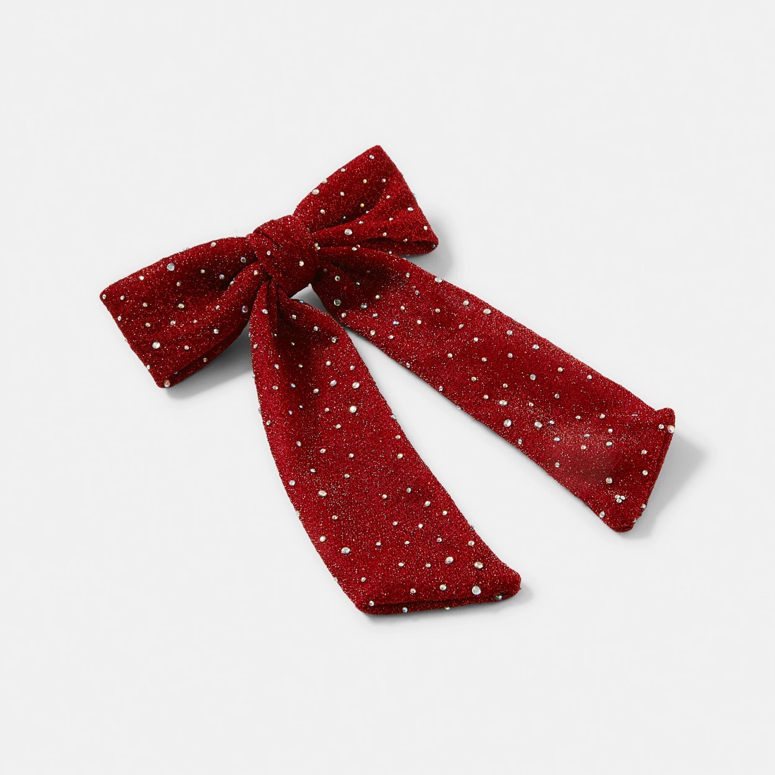 2 Red Christmas Jewel Bow Hair Clip, 2 of 4