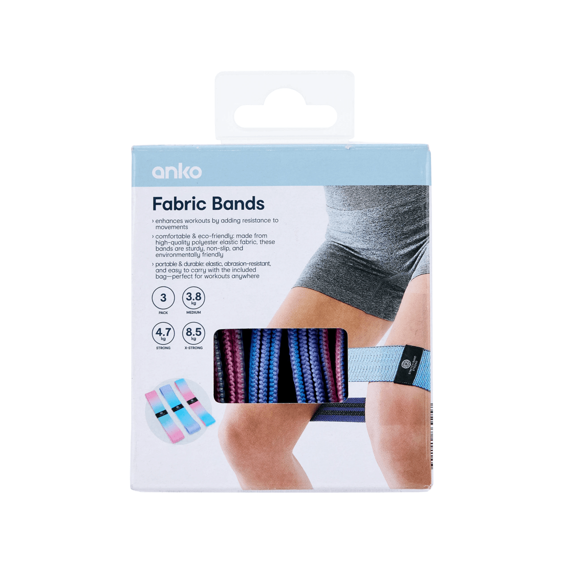 9 3 Pack Fabric Resistance Bands, 9 of 10