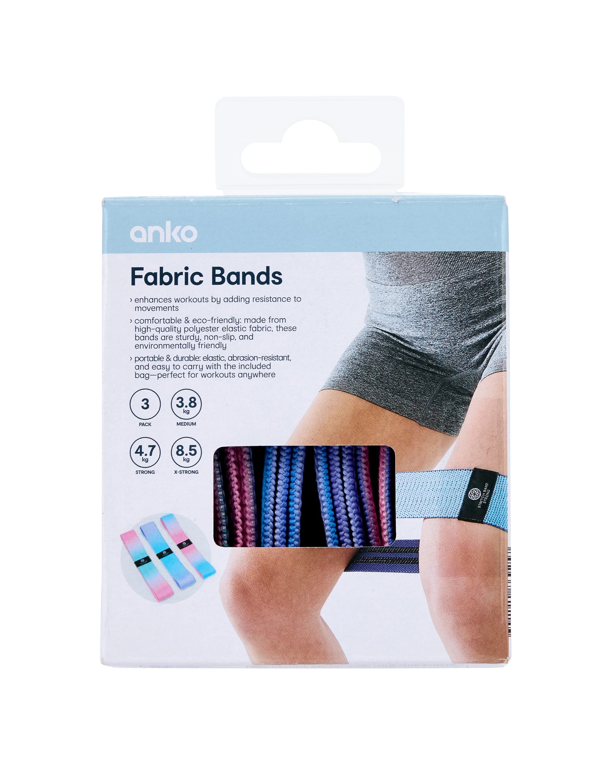 9 3 Pack Fabric Resistance Bands, 9 of 10