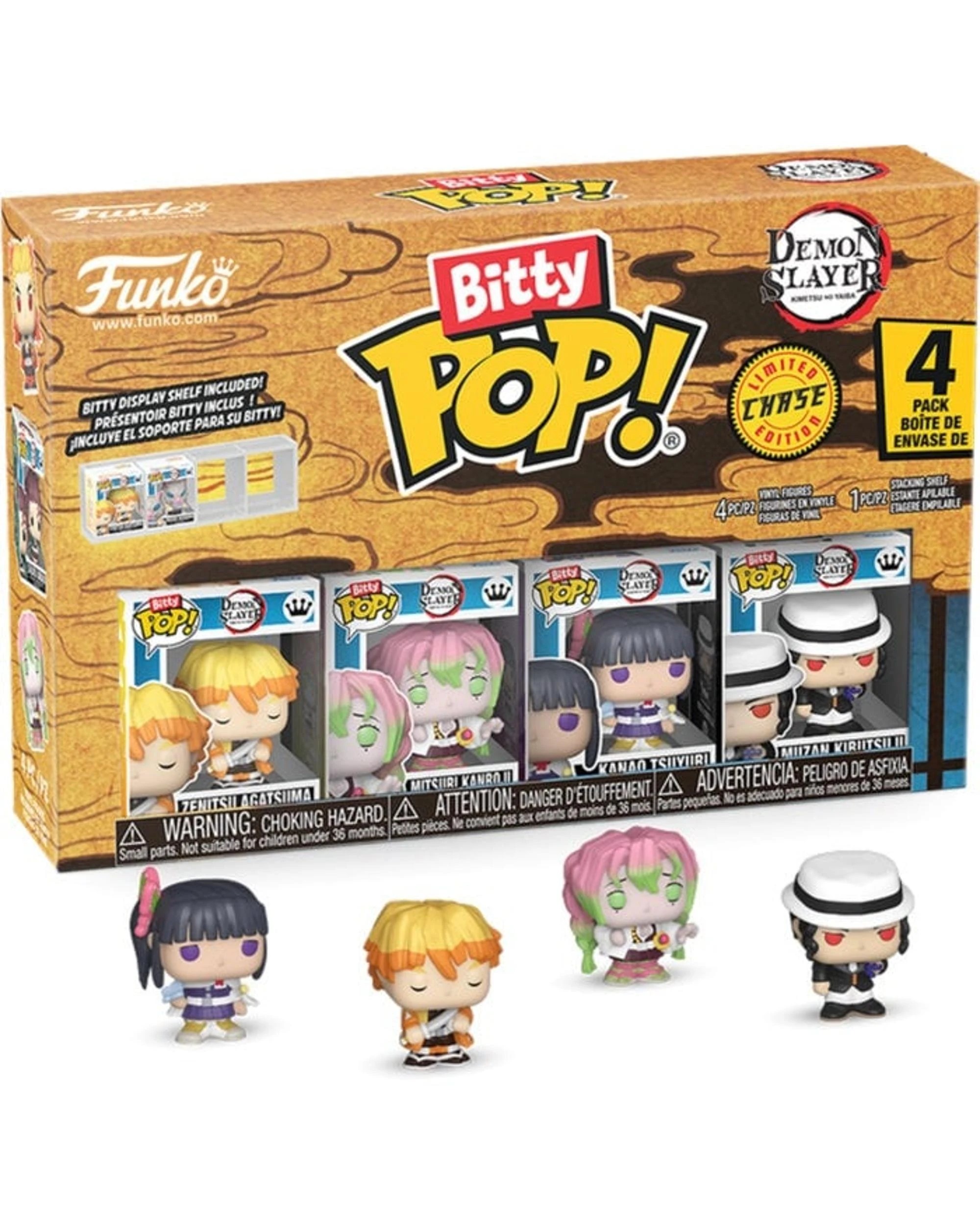 1 Demon Slayer Zenitsu Agatsuma, Mitsuri Kanroji, Kanao Tsuyuri and Mystery Funko Bitty POP! Vinyl 4 Pack, 1 of 1