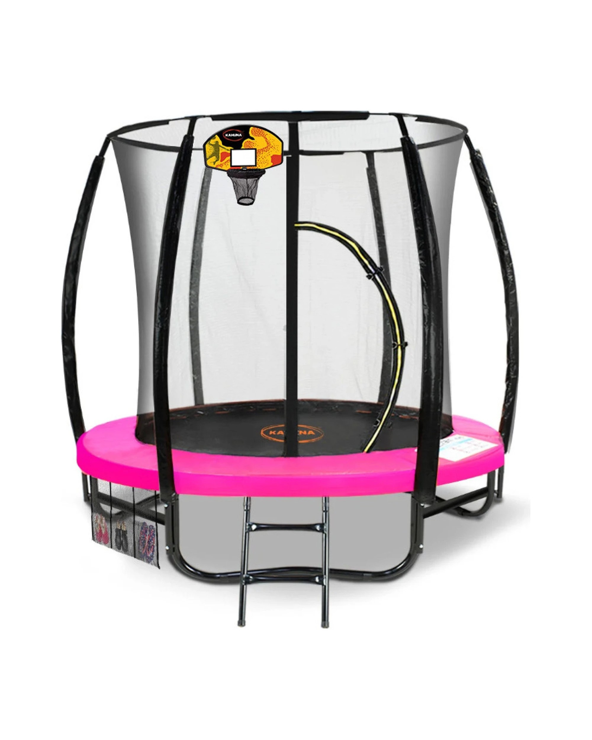 1 Kahuna Trampoline Spring Pad Cover Mat with Basketball Set - Pink, 1 of 5