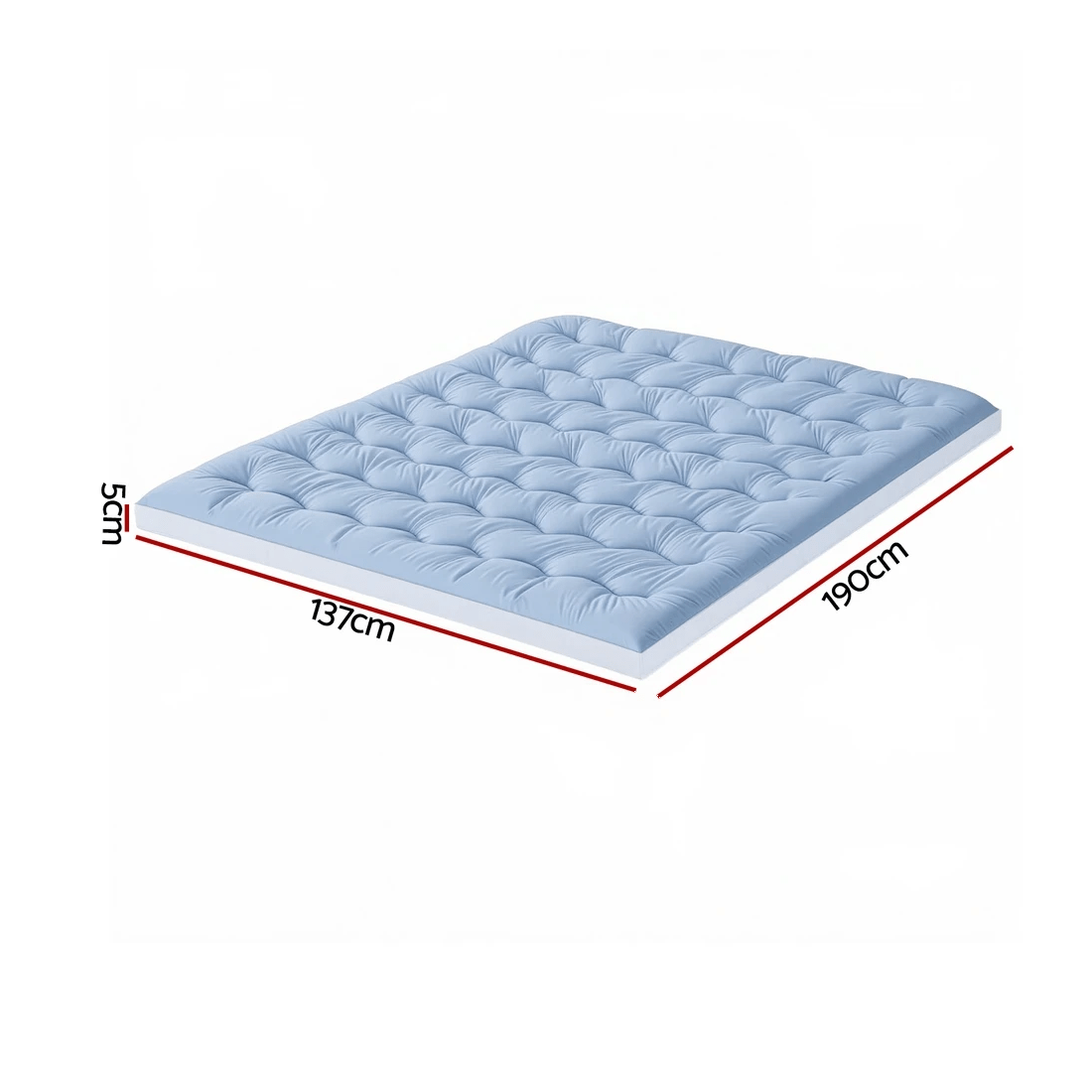 2 Giselle 5cm Mattress Topper Pillowtop toppers Double-Sided Double - Multi, 2 of 2