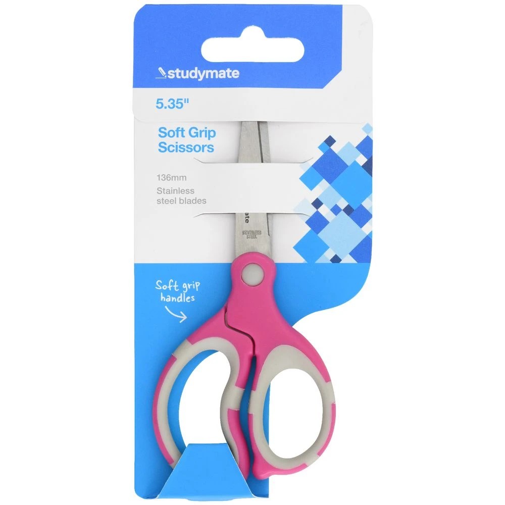 2 Studymate Soft Grip Scissors 135mm Pink, 2 of 2