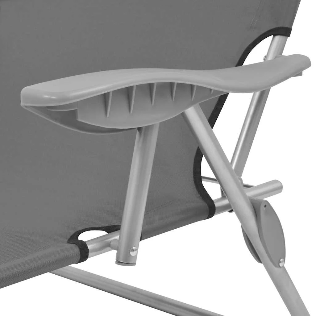 5 vidaXL Sunlounger Foldable - Grey, 5 of 8
