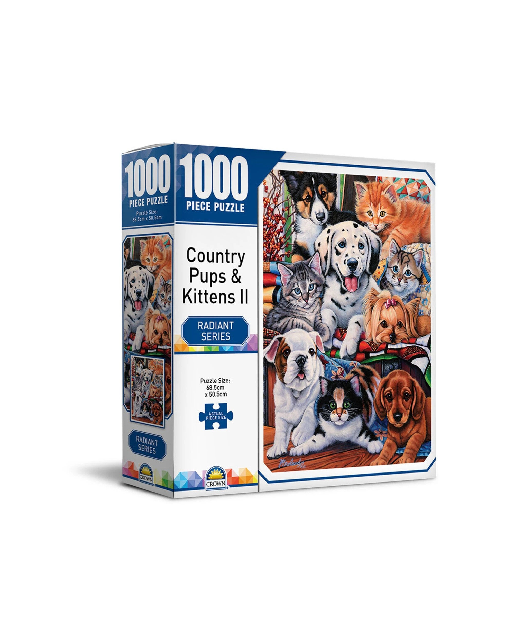 1 Crown 1000pc Country Pups & Kittens II Radiant Series Jigsaw Puzzle Set - Multi, 1 of 1