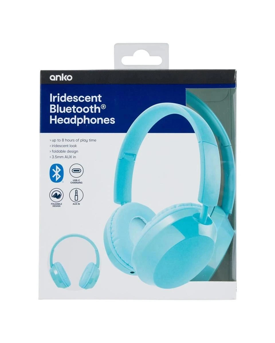 9 Iridescent Wireless Headphones - Blue, 9 of 10