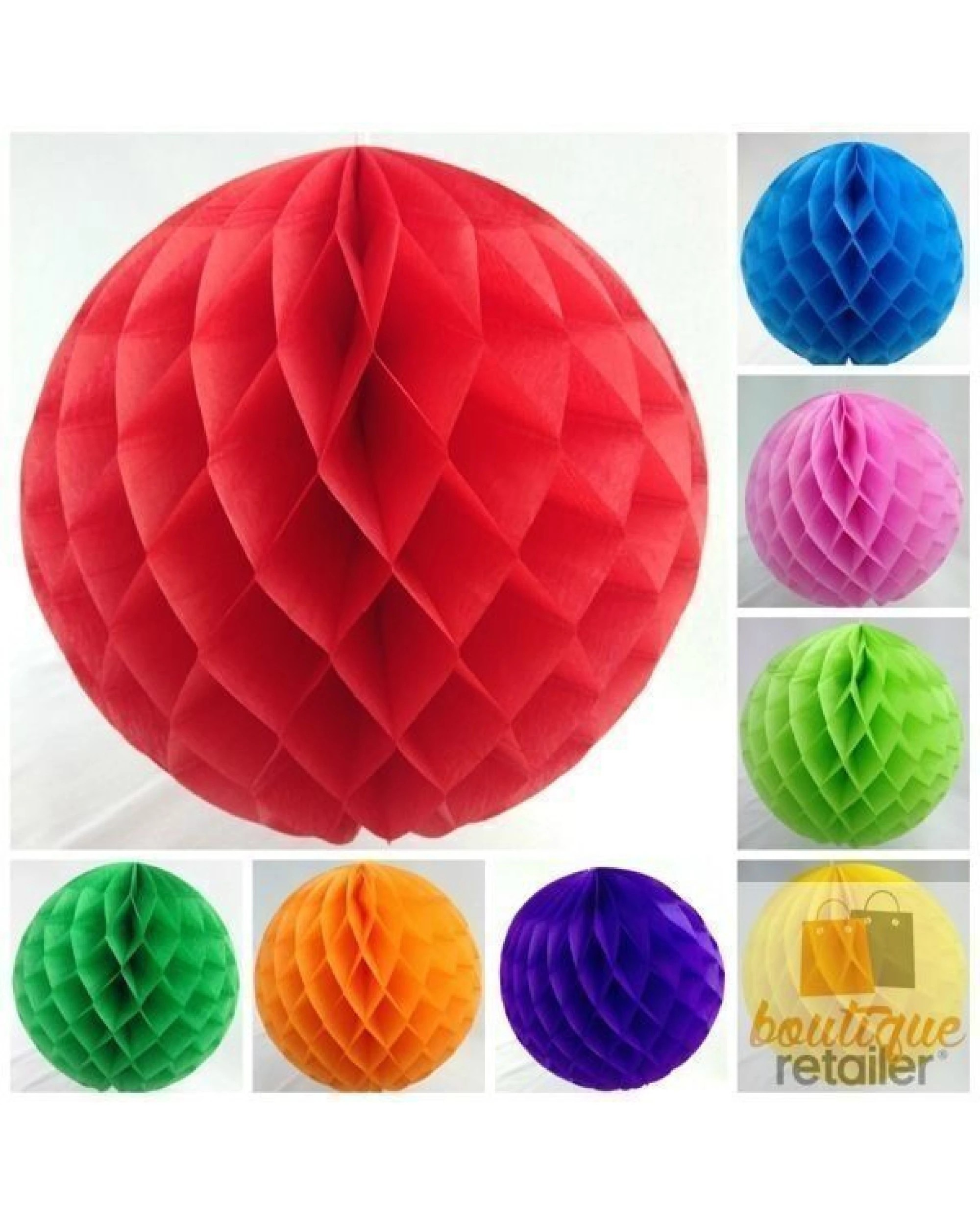 2 Honeycomb Ball Tissue Paper Lanterns for Wedding and Birthday Decorations, 12-Pack, 2 of 2