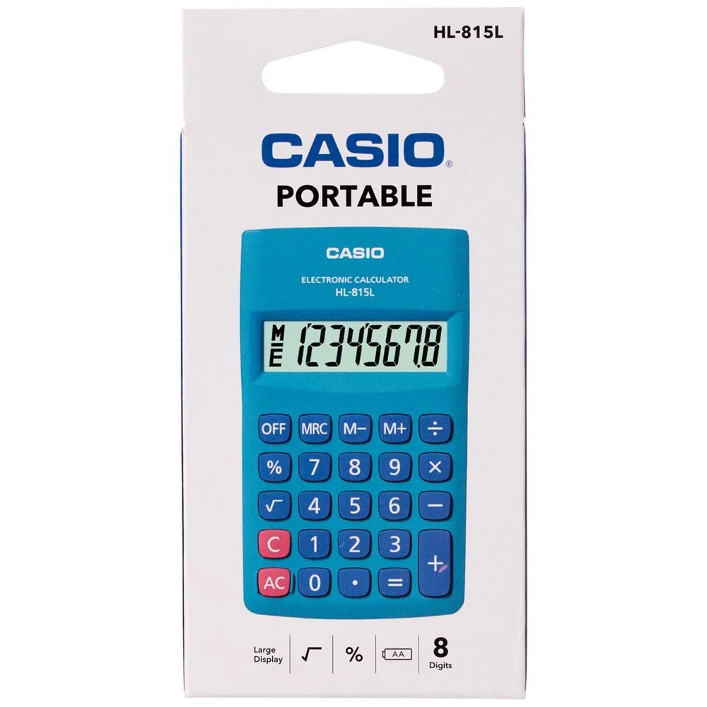 3 Casio HL-815L Pocket Calculator Blue, 3 of 4