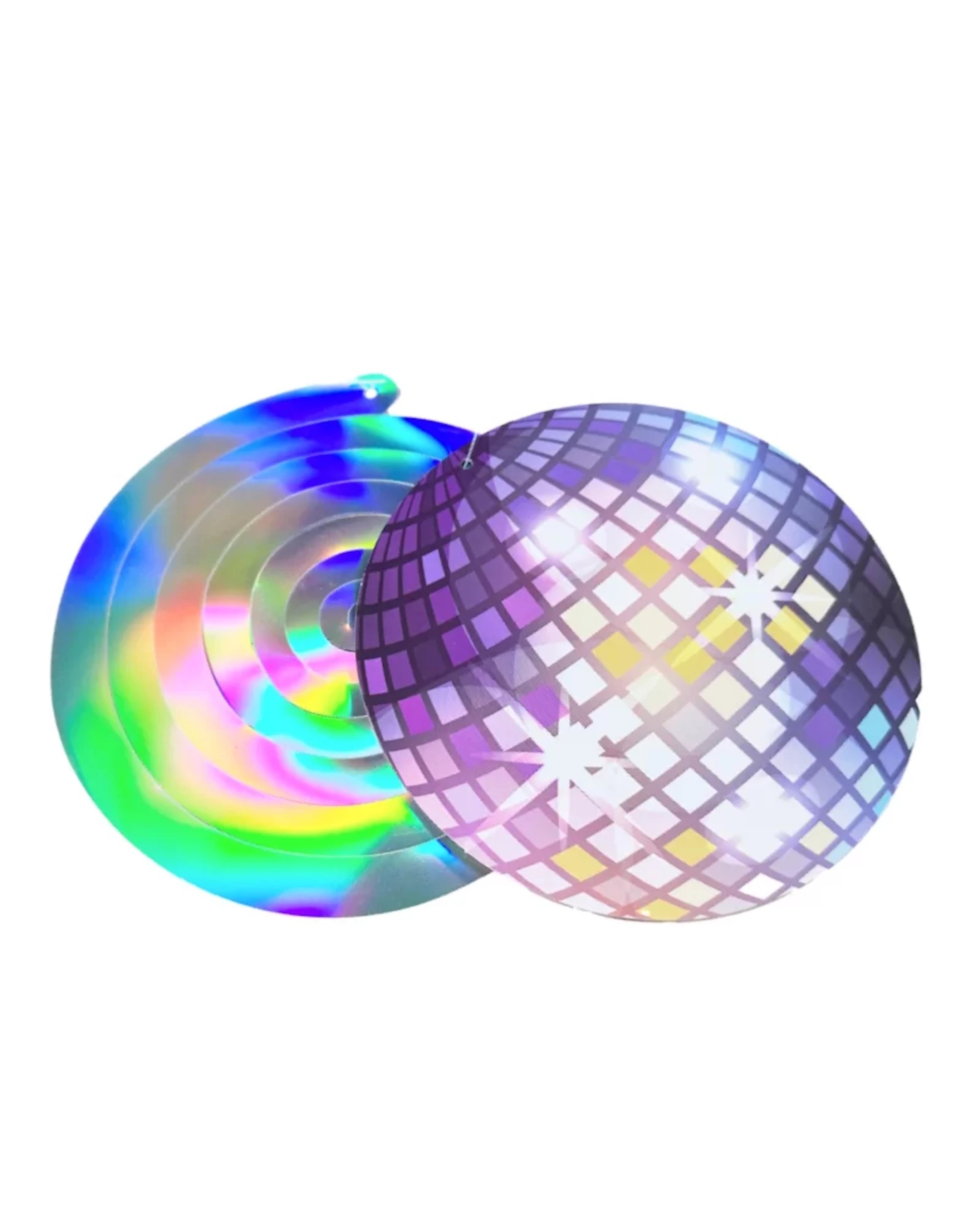 3 Party Maker Multicoloured Disco Ball Swirl Decorations Pack of 6 - Assorted, 3 of 5