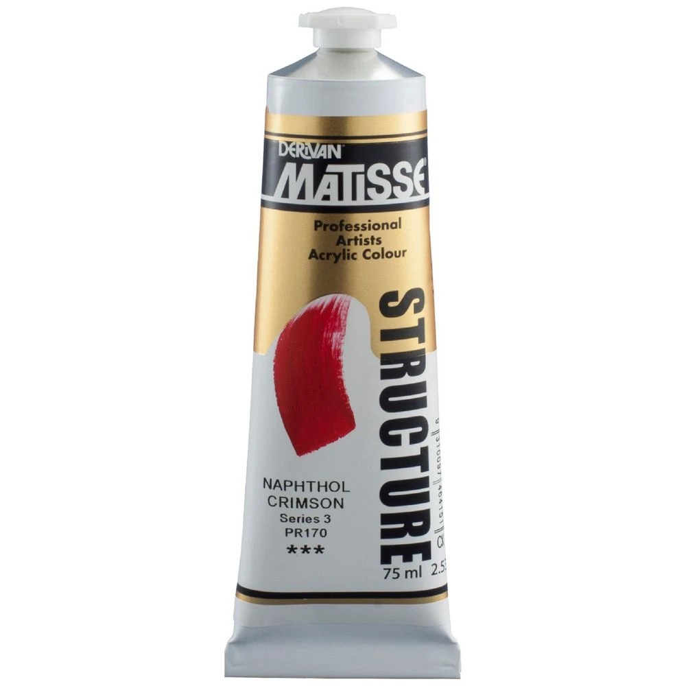 1 Derivan Matisse Structure Paint 75mL Napthol Crimson S3, 1 of 2