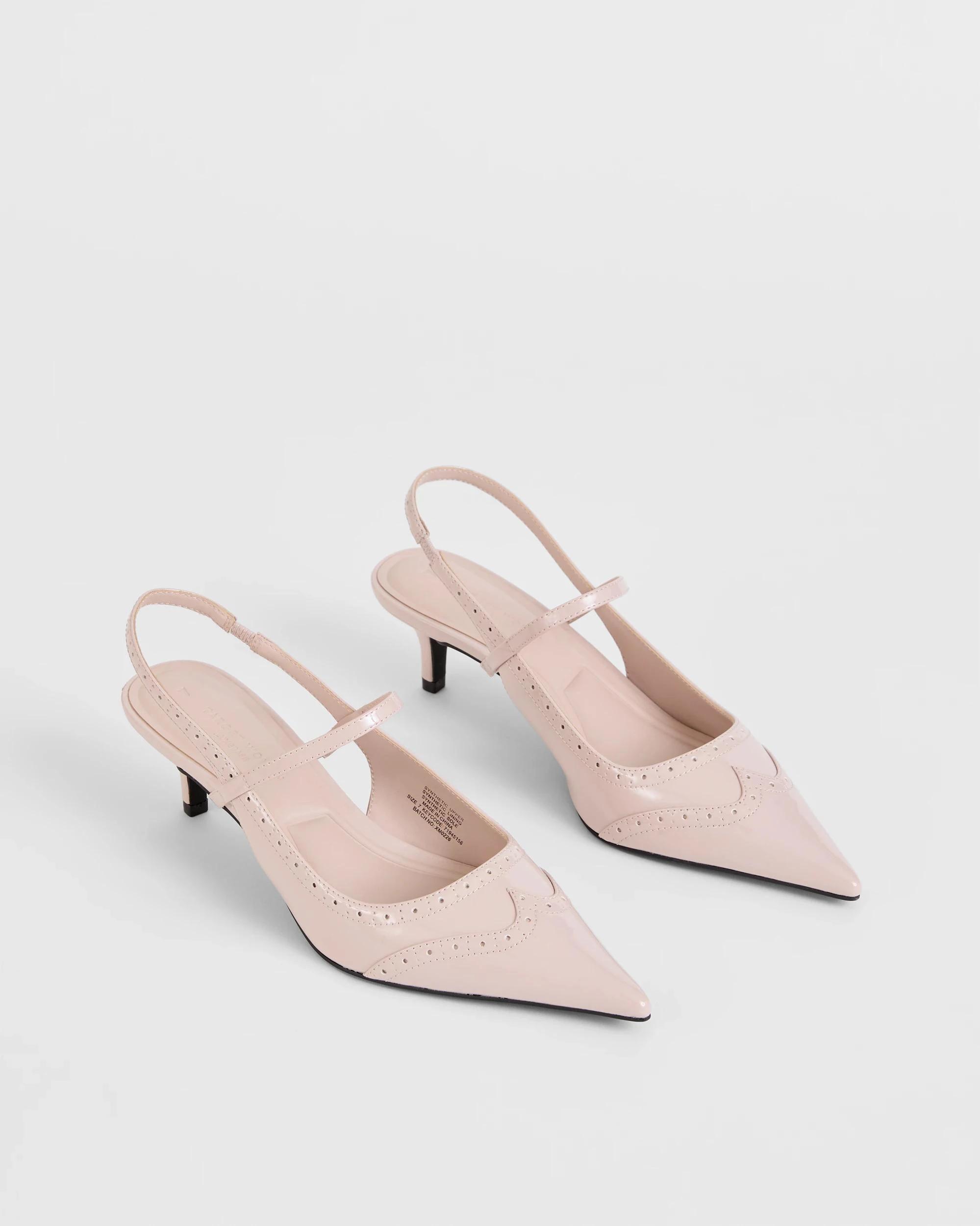 2 Target Woman Brogue Sling Back Kitten Heel LIGHT PINK, 2 of 3