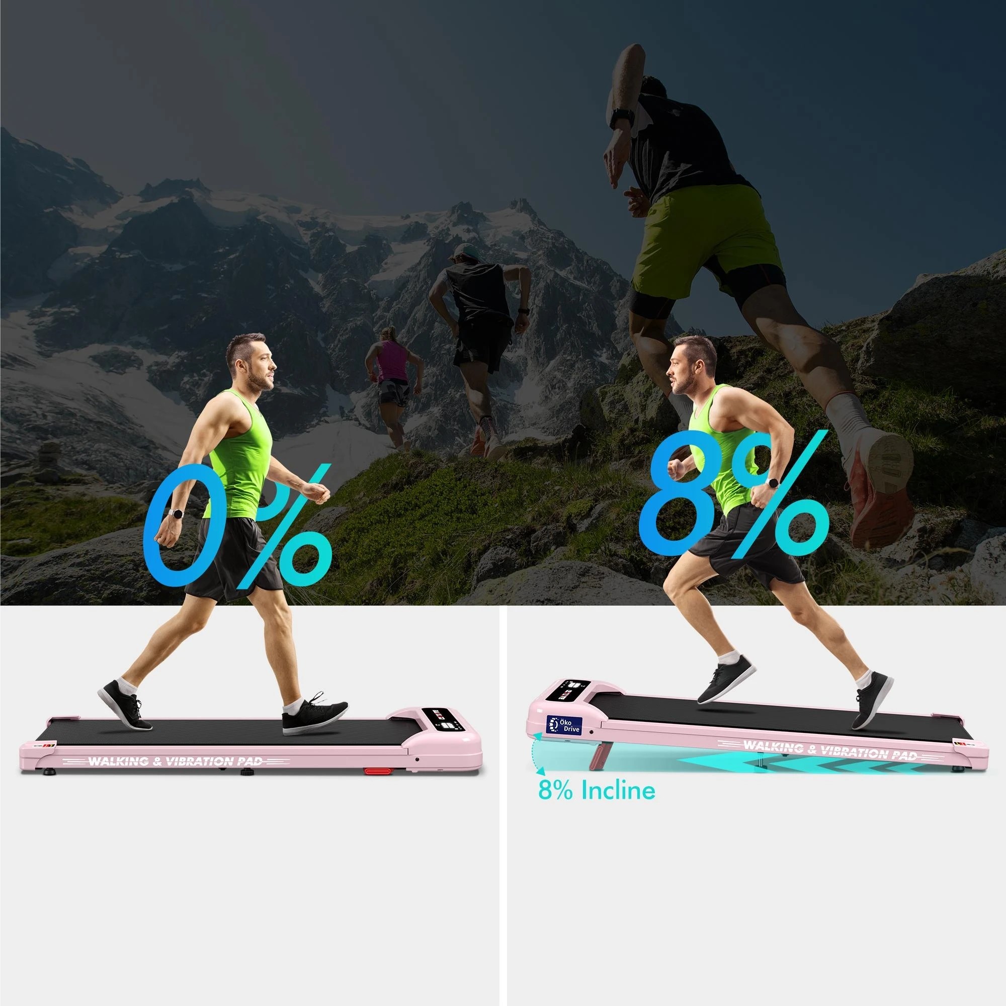 5 Black Lord Treadmill 4-in-1 Walking Vibration Pad Incline Magnetic Remote - Pink, 5 of 9
