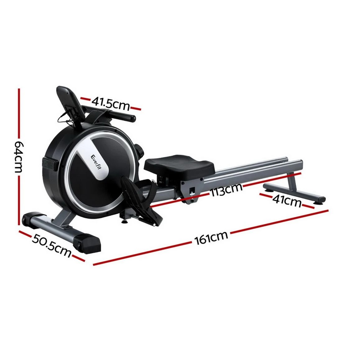 2 Everfit 16 Level Magnetic Rowing Machine for Home with App Connect - Black, 2 of 6