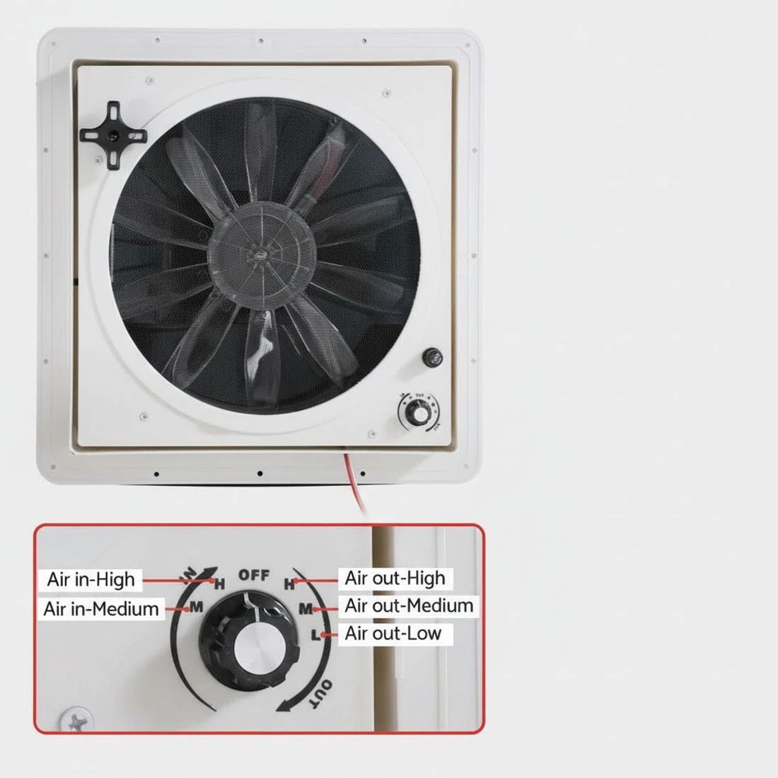 3 Weisshorn Caravan Air Vent Roof Hatch 12V Shower Fan Reversible Airlfow Rainy Use Camper - Multi, 3 of 5