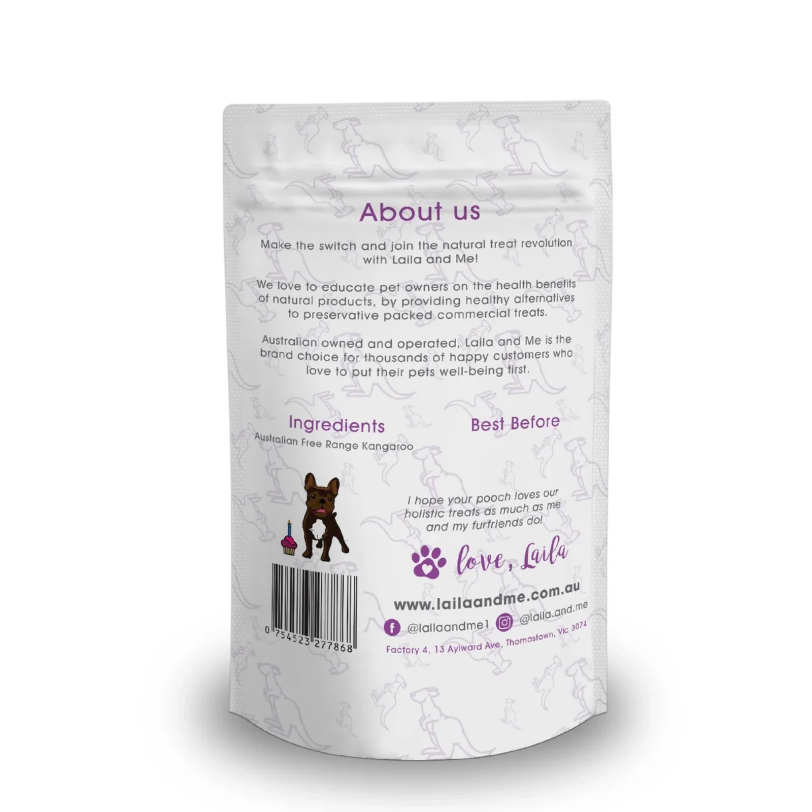 2 Laila & Me Australian Dehydrated Kangaroo Jerky Dog Treat - 80g, 2 of 2