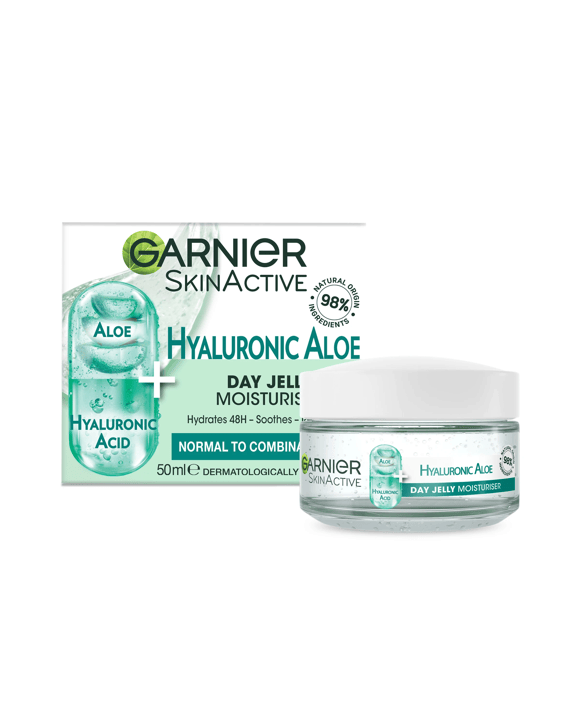 Garnier SkinActive Hyaluronic Aloe Day Jelly Moisturiser 50ml - Aloe Vera and Hyaluronic Acid