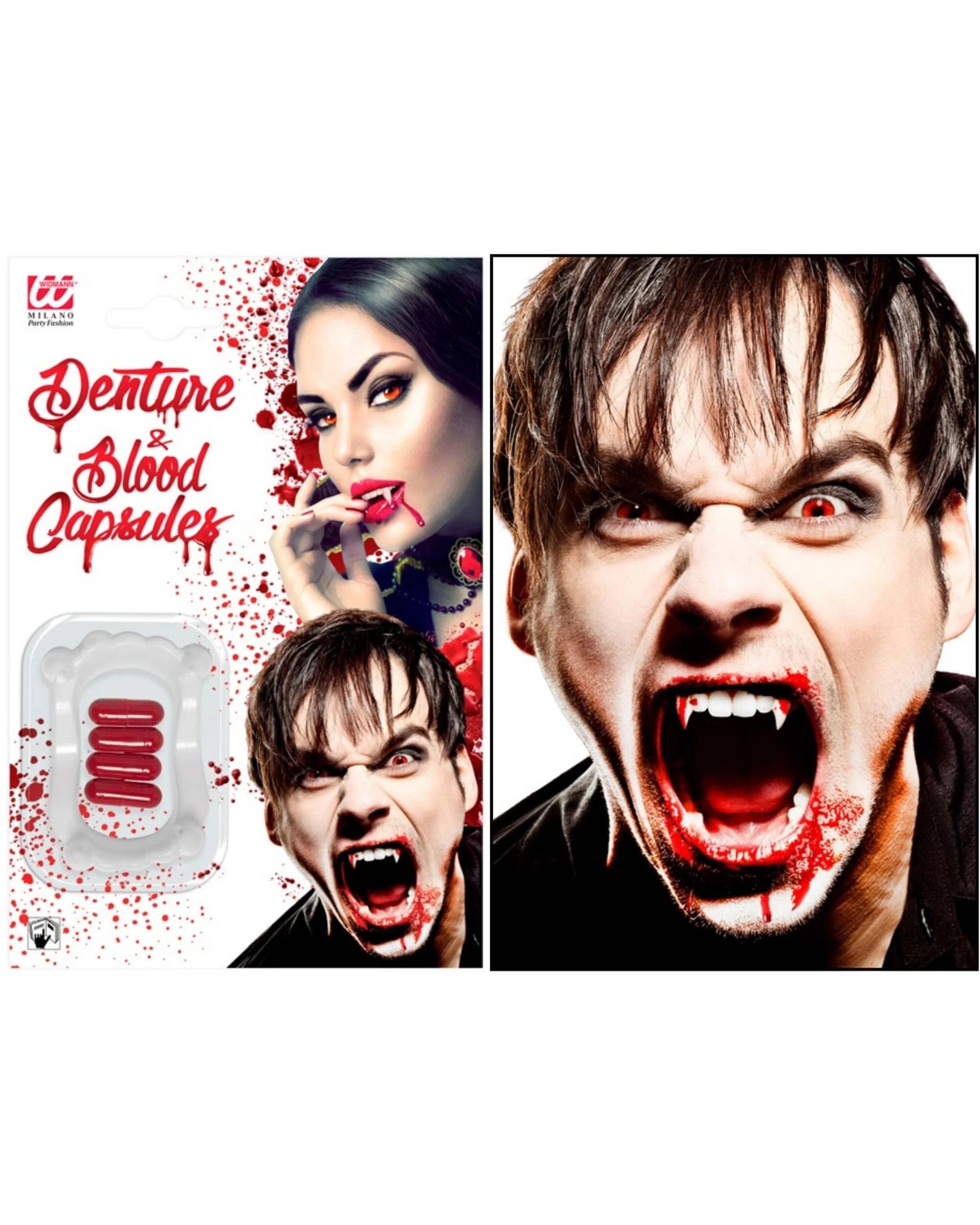 1 Widmann Vampire Teeth and Fake Blood Capsules - One Size - Multi, 1 of 4
