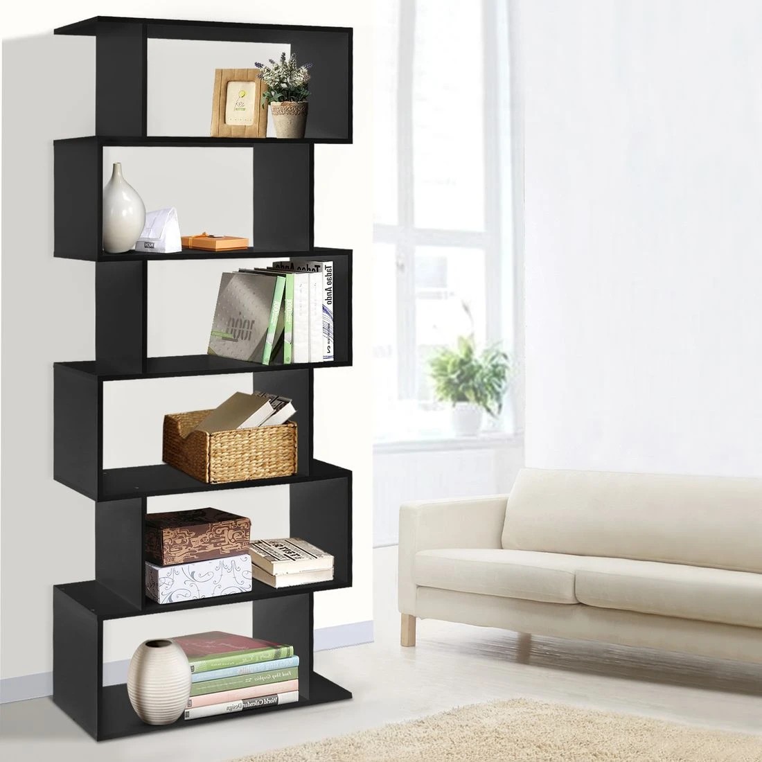 3 Artiss Bookshelf 6 Tiers - Black, 3 of 10