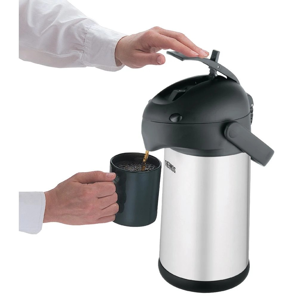 4 Thermos Stainless Steel Pump Pot 2.5L, 4 of 4